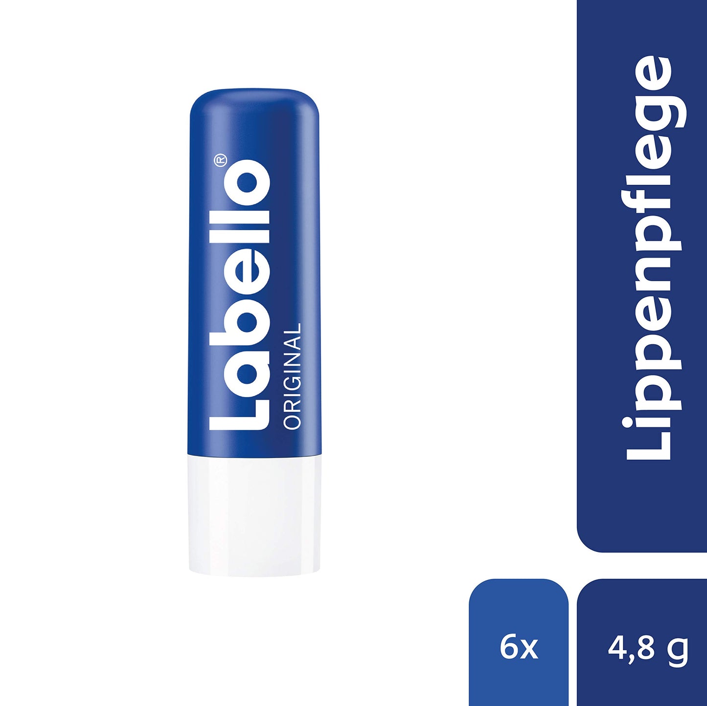 Labello Original Lip Balms - Pack of 6 (6 x 4.8 g), Naturally Beautiful Lips, No Mineral Oils