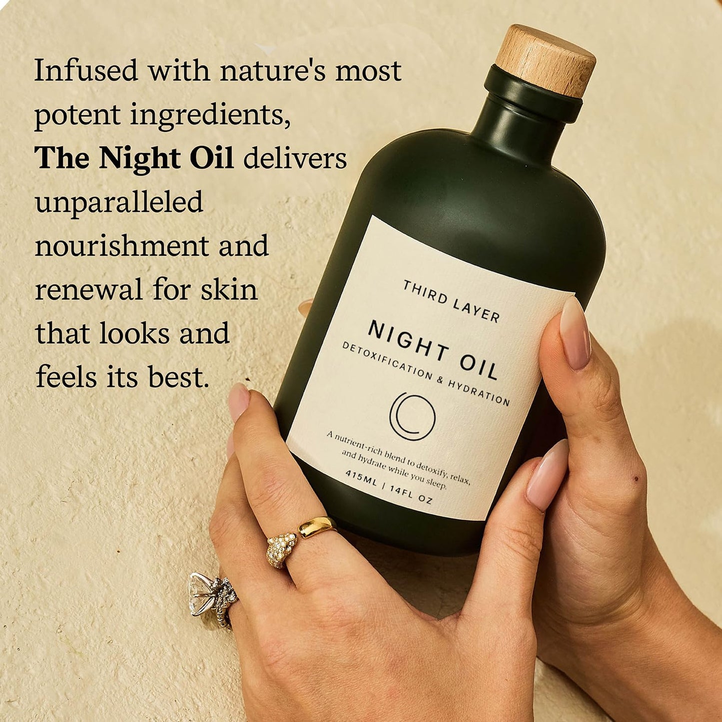Third Layer Castor Oil Body Oil – 100% Organic, Cold-Pressed, Hexane-Free with Magnesium & Frankincense for Skin Hydration & Evening Self-Care, Night Oil (14 fl oz)