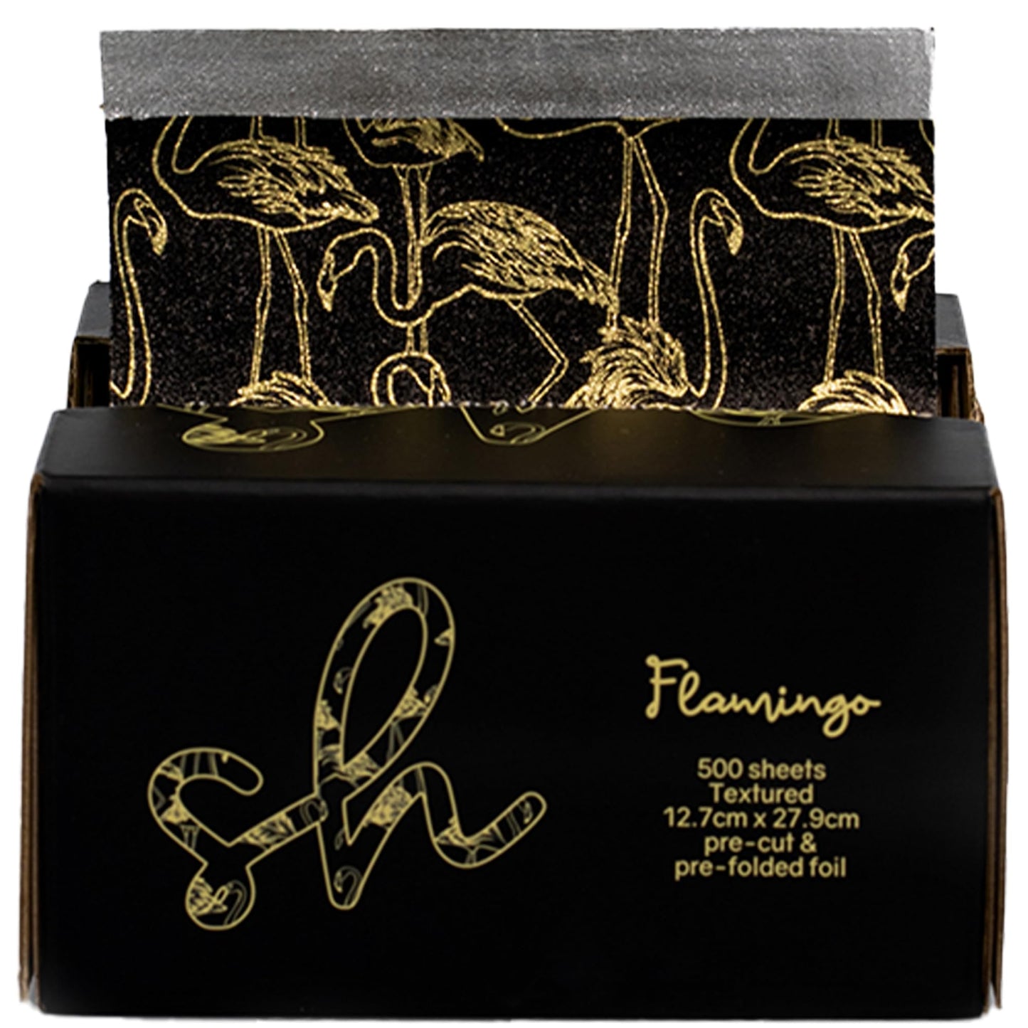 Simply Hair Pop-Up Hair Foil - 500 Pre-Cut & Folded Sheets for Hair Dye, Highlights & Balayage - Embossed, No-Slip Grip - Pop-Up Dispenser - 12.7x27.9cm - Flamingo