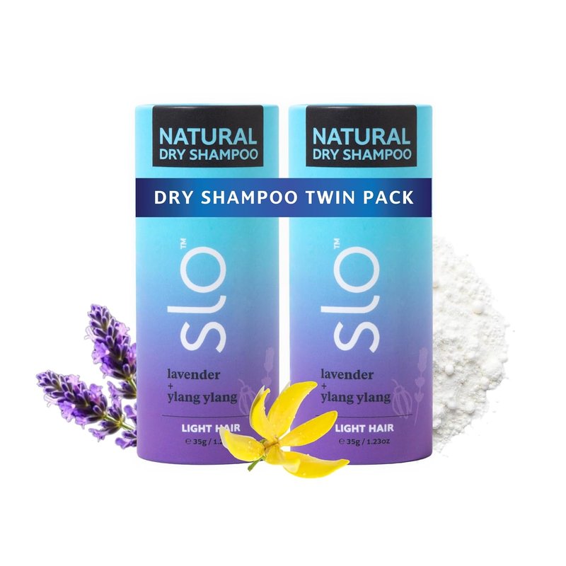 Natural Dry Shampoo Powder for Light Hair - Vegan, Talc-Free, Eco-Friendly | Lavender & Ylang Ylang | 2 Pack (2 x 1.23oz/35g)