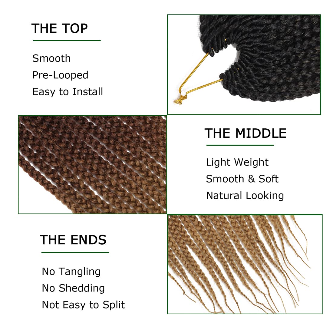 Crochet Box Braids Hair Pre-Looped Goddess Braids 7 Packs 3x Braiding Hair (18 Inch, 1B/30/27)