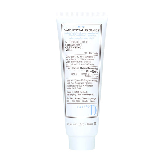 VMV HYPOALLERGENICS Moisture Rich Creammmy Cleansing Milk (Dry Skin), 4 Fl Oz (Pack of 1), (104406)