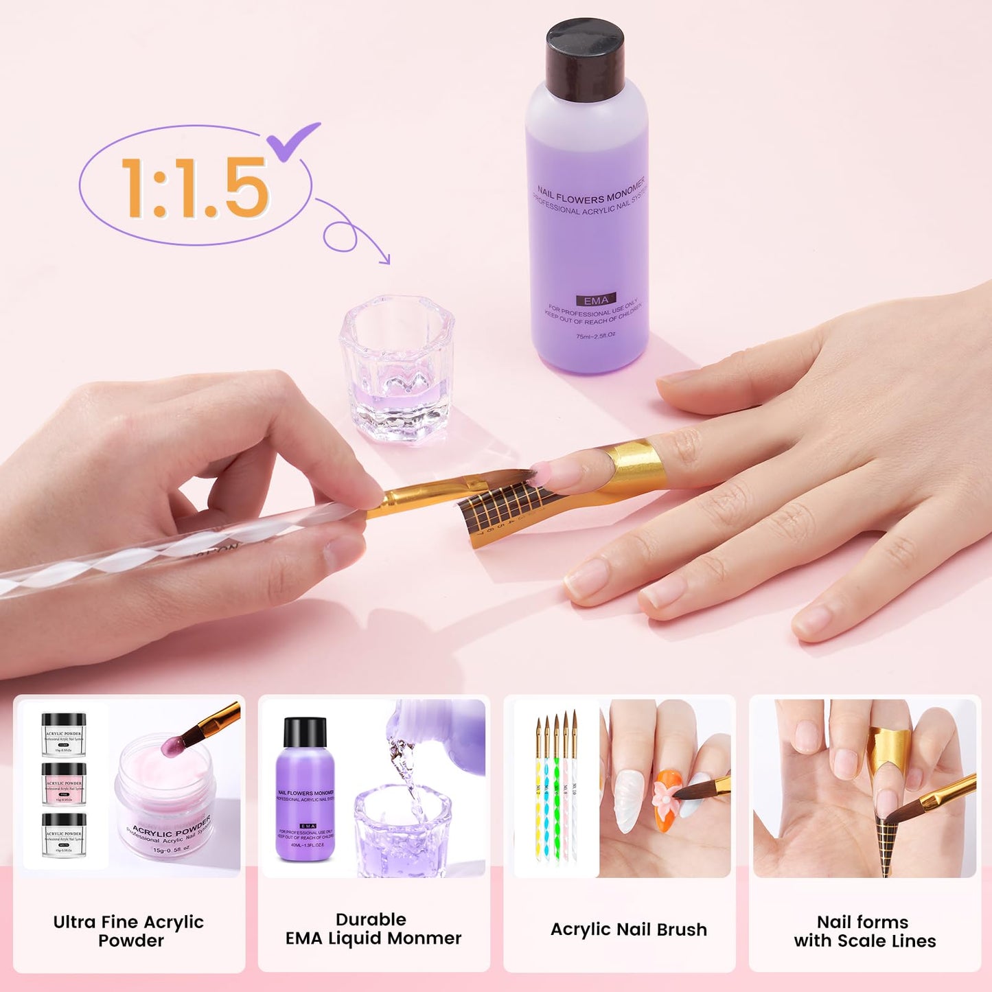 Nail Kit for Beginners with Everything: Practice Nail Hand &Gift Bag