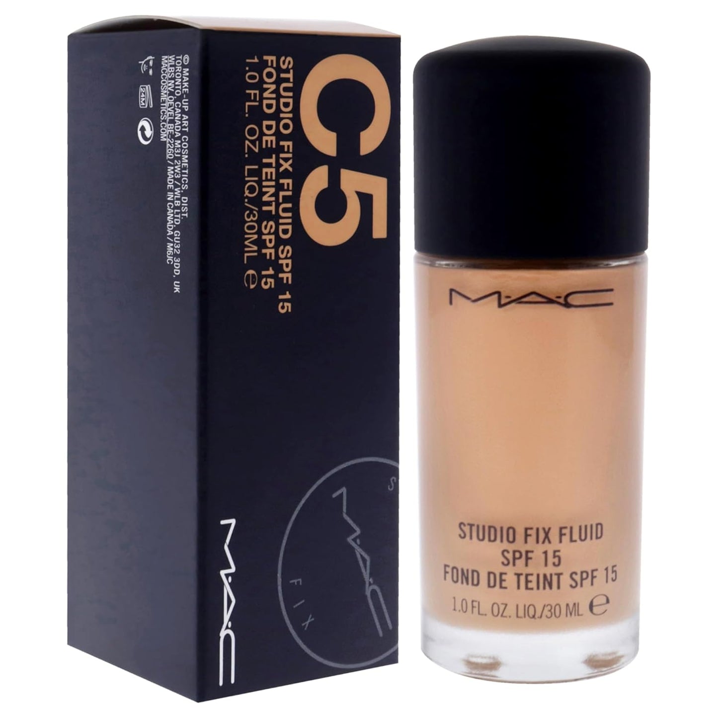 MAC Studio Fix Fluid Foundation SPF 15 - C5 Shade | 1 oz Long-Lasting Coverage
