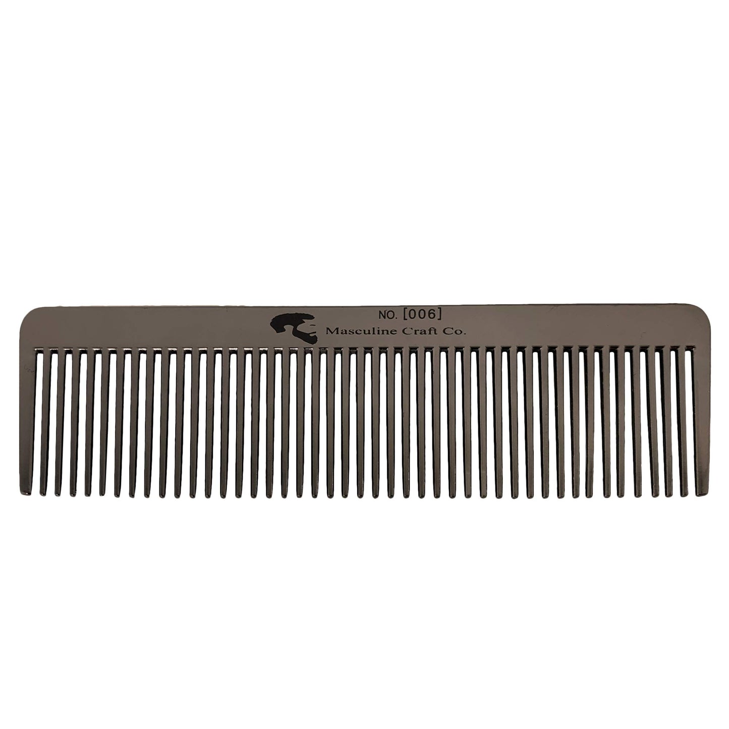 Masculine Craft Gunmetal Beard Comb | Anti Static Fine to Medium Metal Hair Comb for Men | Heavy Duty Professional Beard Grooming Comb (Gunmetal)