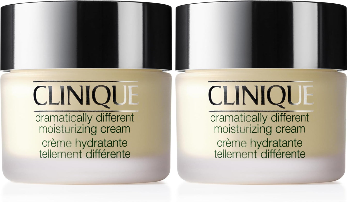 Clinique 3-Step Dramatically Different Moisturizing Hydrating Face Cream | Face Moisturizer For Dry Skin Types, 1.7 Fl Oz (Pack of 2)
