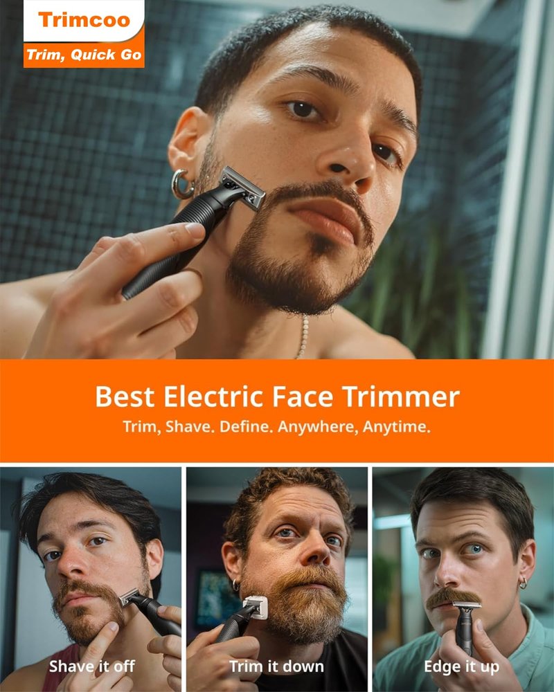 [2026 Upgraded] Beard & Nose Hair Trimmer Kit, [All-in-One] 12 in 1 Rotating Comb, Travel Body Hair Electric Shaver for Men, USB-C Fast Charging, Painless Razor Waterproof Wet/Dry, Black(Pack)