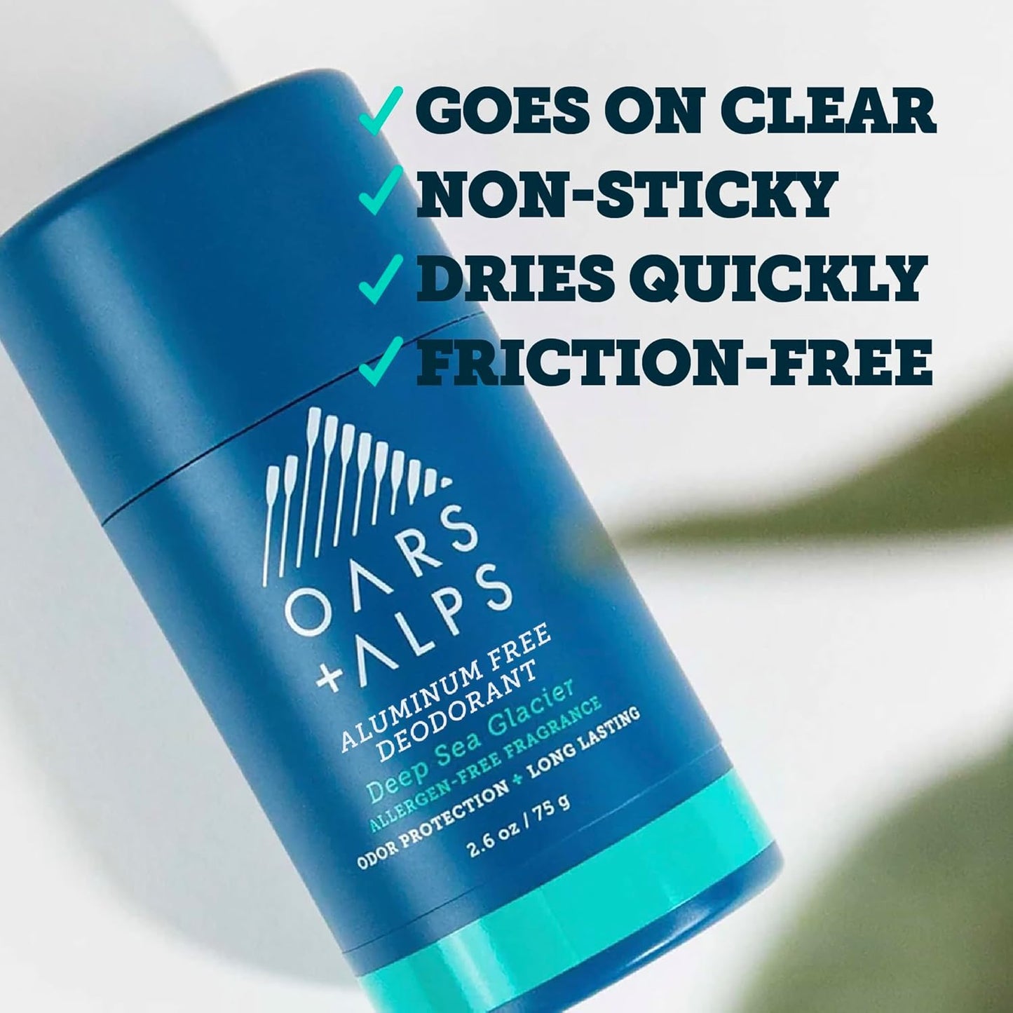 Aluminum Free Deodorant for Men - Long Lasting Odor Protection | Clear, Anti-Chafing, Deep Sea Glacier, 2.6oz