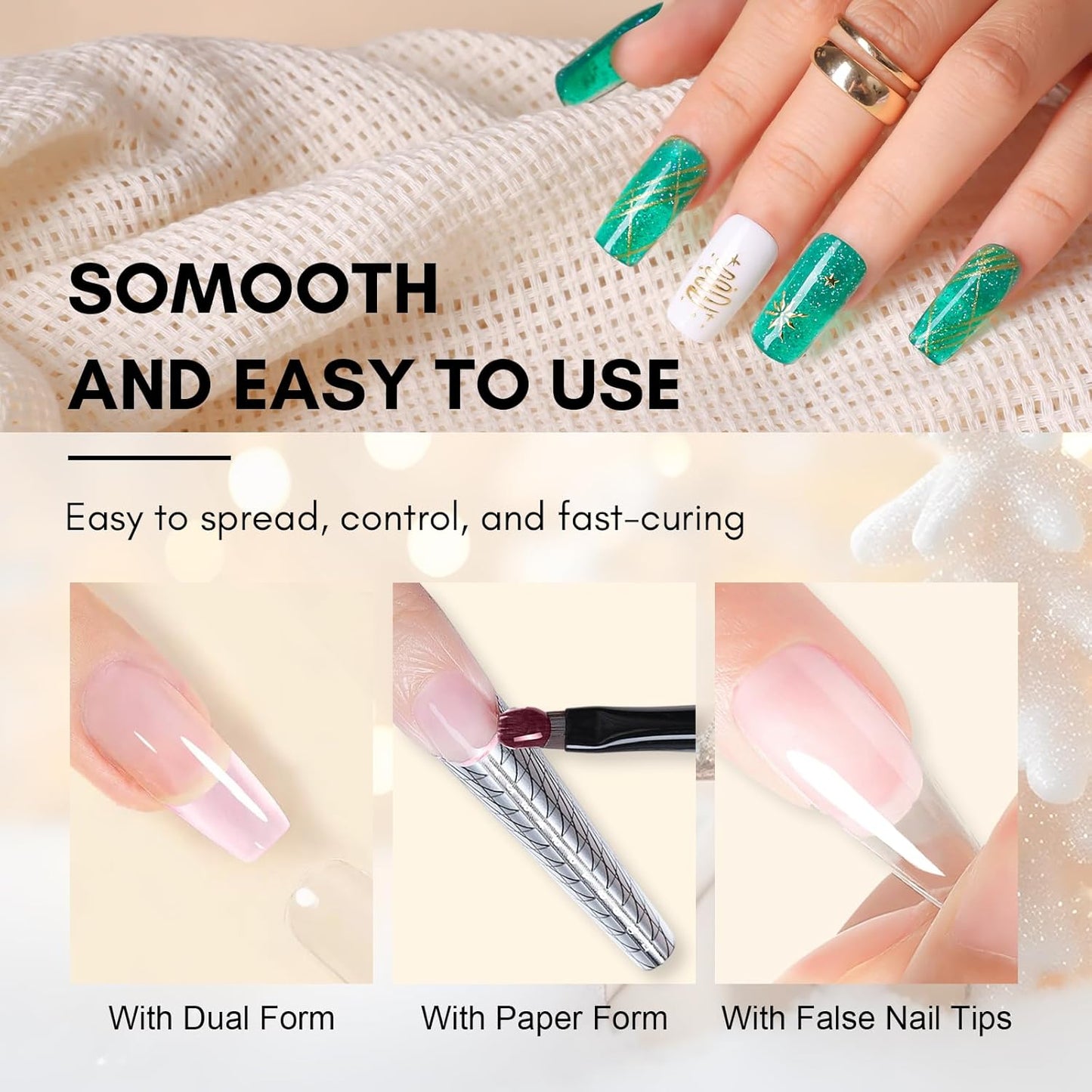 Makartt Poly Nail Gel: Clear 50ML Gel Builder for Natural-Looking Strengthener 3D Molding Gel for Trendy Nail Art-Long-Lasting and Easy to Use Supplies