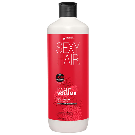 SexyHair I WANT VOLUME Shampoo, 33.8oz | 10% More Volume | Lightweight Formula | All Hair Types