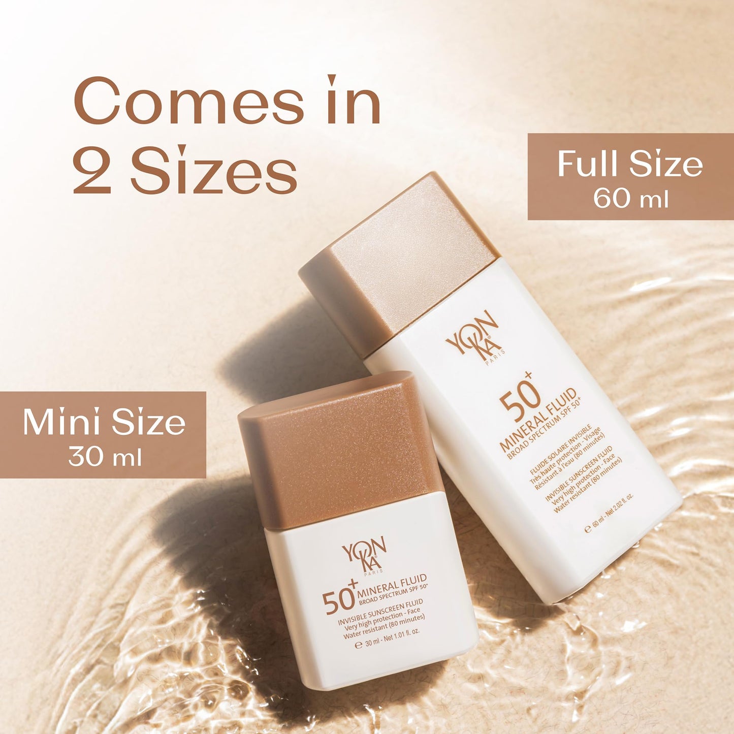 YONKA PARIS SPF 50 Mineral Fluid | Weightless Sheer Sunscreen No White Cast | 100% Non Nano Zinc Oxide Niacinamide | Fragrance Free Water Resistant | Daily Facial Sun Protection | 1 Fl Oz