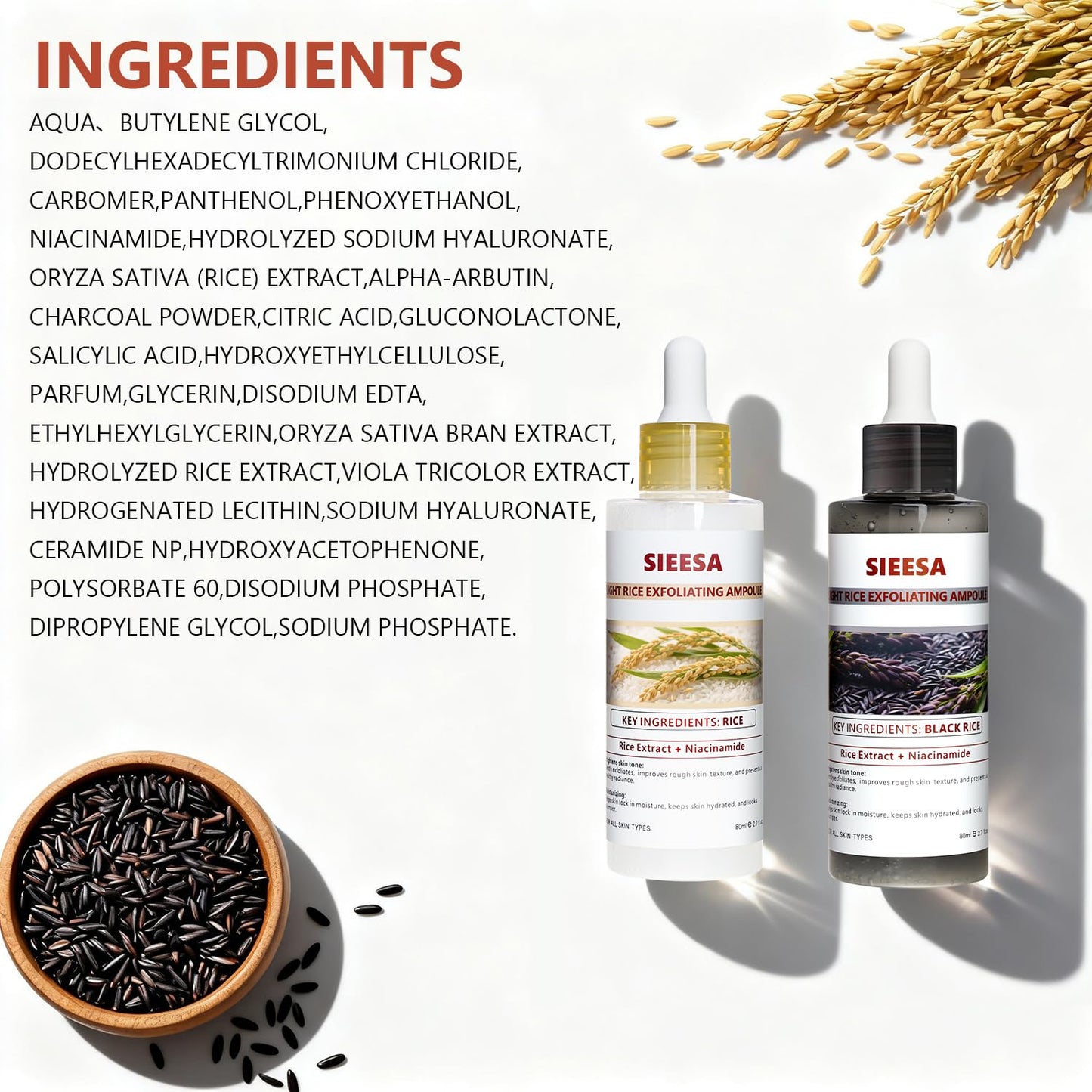 Rice Peel Shot,Peel Shot Glow Rice Ampoule Duo, White&Black Rice Exfoliant,Removes Dead Skin and Blackheads,Niacinamide Controls Oil Salicylic Acid Gentle Pore Clean, For Various SkinS(5.4 fl oz)