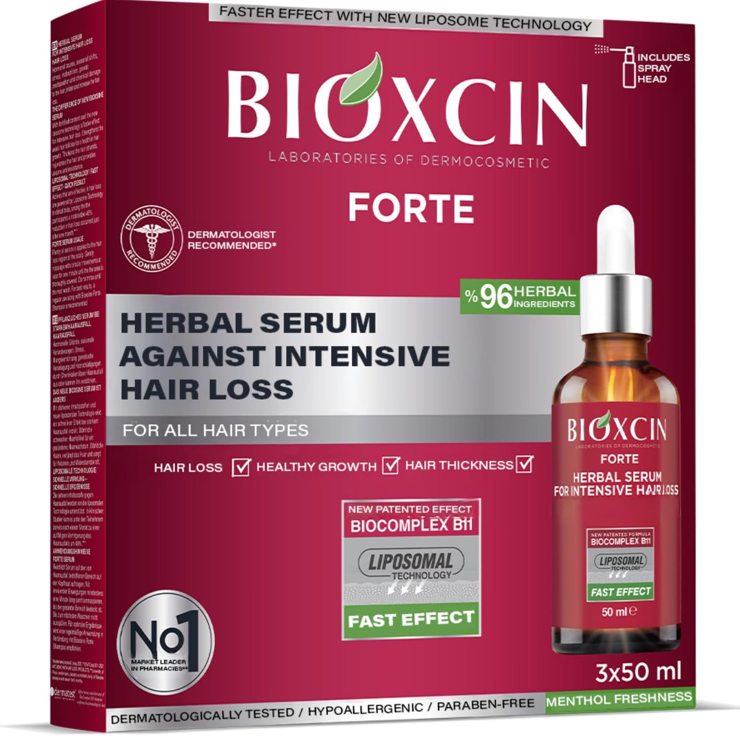 Anti-Hair Loss Serum - Biotin & Keratin Hair Oil Treatment for Thinning Hair | Nourishing Scalp Serum, 3 x 50 ML