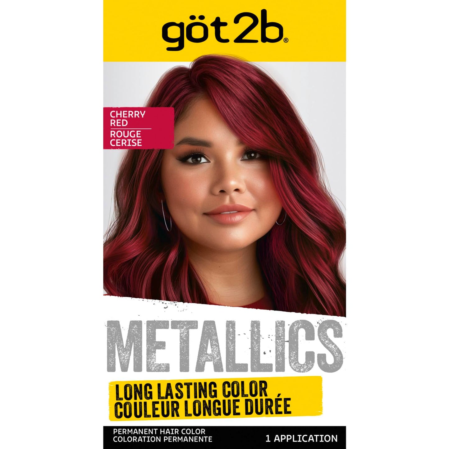 got2b Metallics Permanent Hair Dye, Cherry Red M70, Hair Color for Women & Men, Formulated with Metallic-Shine Booster for Cool, Shimmering Tones, Lasts Up to 30 Washes, 1 Kit