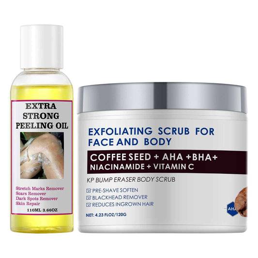 Yellow Peeling Oil Extra Strength Exfoliating Solution for Body - Dark Skin KP Bump Eraser Body Scrub Ingrown Hair Keratosis Pilaris Treatment