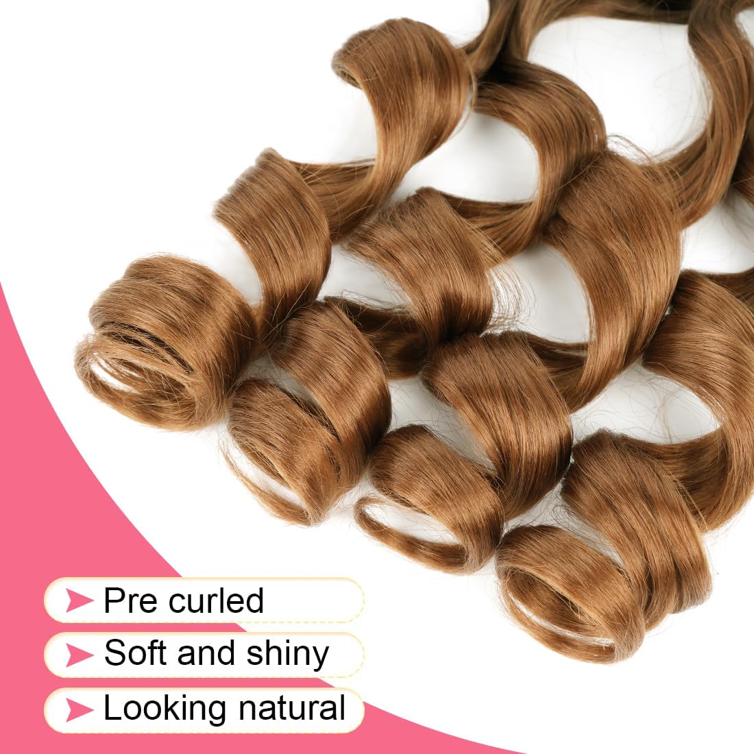 French Curl Braiding Hair 24 inch 6 Packs Loose Wave Bouncy Braiding Hair Pre Stretched 100/pack Yaki Curly Crochet Hair for Black Women Hair Extensions(24 inch(pack of 6),4/30)