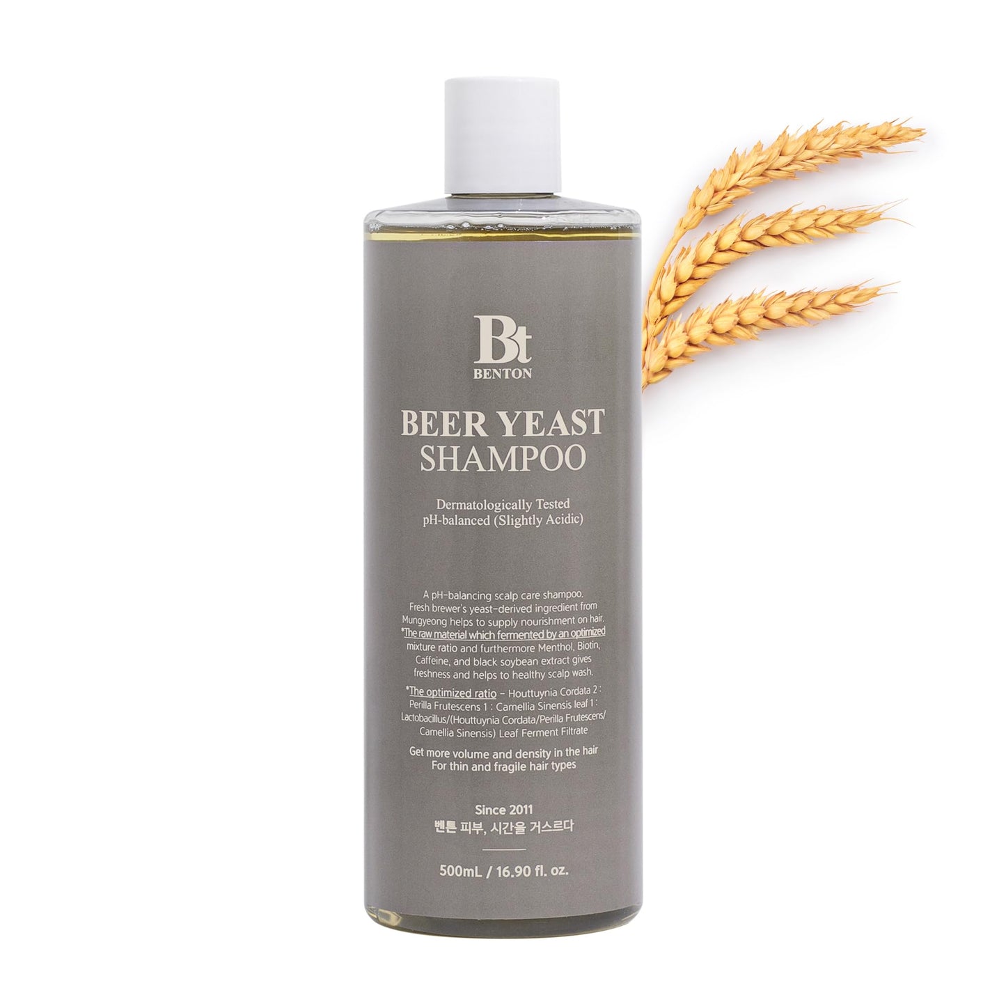 BENTON Beer Yeast Shampoo, Hair Loss Relief Biotin Shampoo for Thinning Hair – Volumizing, Regrowth Therapy, Scalp Calming – Paraben, Sulphate Free - 16.0 fl.oz.