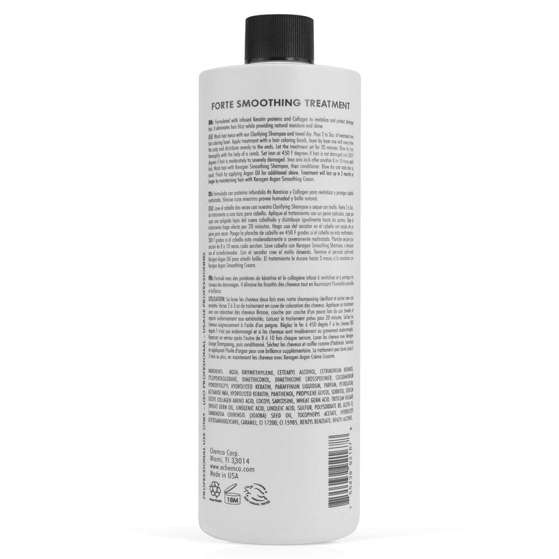 KERAGEN FORTE Professional Smoothing & Repair Treatment | Salon-Grade Transformation System | Conquers Resistant Hair for Unparalleled Frizz Elimination & Lasting Hair Transformation 32 Oz