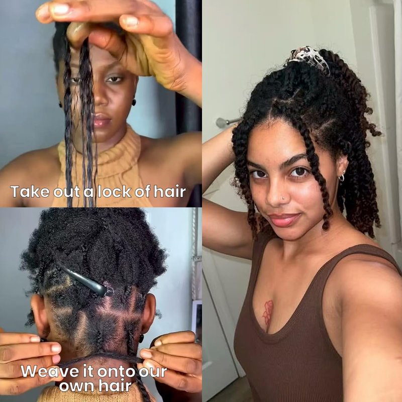 Afro Kinkys Bulk Human Hair for kinky curly Twist Human Braiding Hair For Micro Locs Extensions marley natural Black Color 16 inches 70g/pack