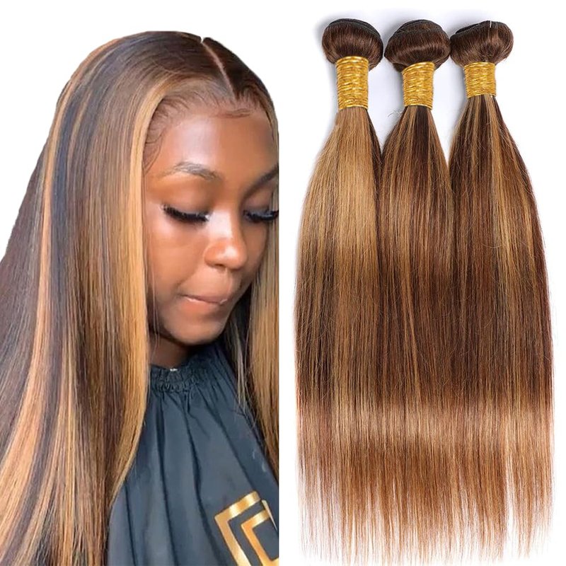 Blonde Ombre Human Hair Bundles - Straight Brazilian Hair Extensions | 8-12 Inch Double Weft