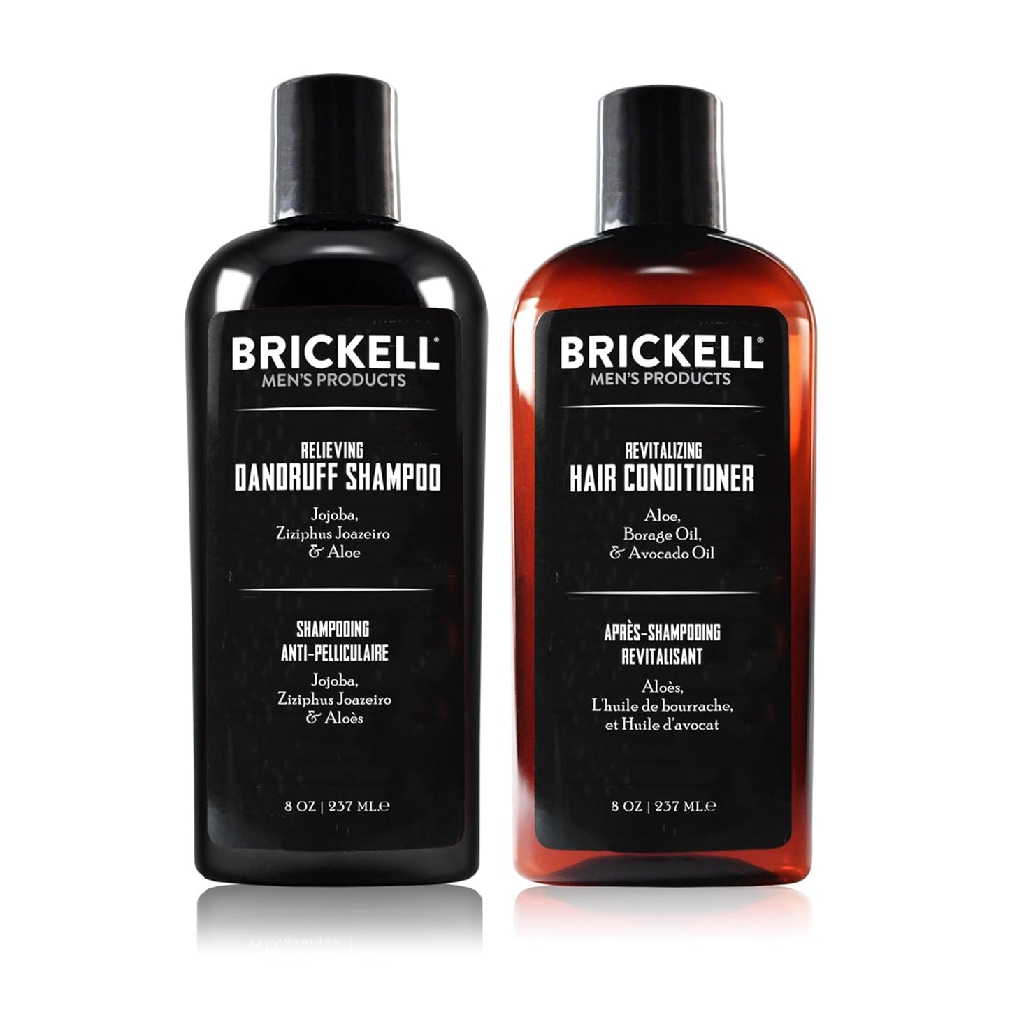 Brickell Men's Dandruff Shampoo & Conditioner Set - Salicylic Acid, Jojoba | Daily Hair Care Routine for Men