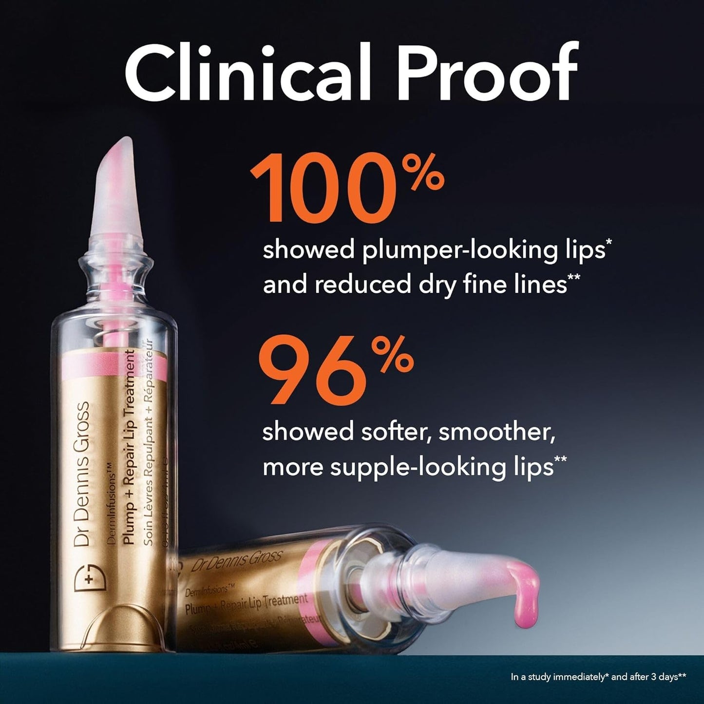Dr Dennis Gross Plump + Repair Tinted Lip Treatment - Hyaluronic Acid & Peptides for Moisture Barrier | Clear, 4 mL