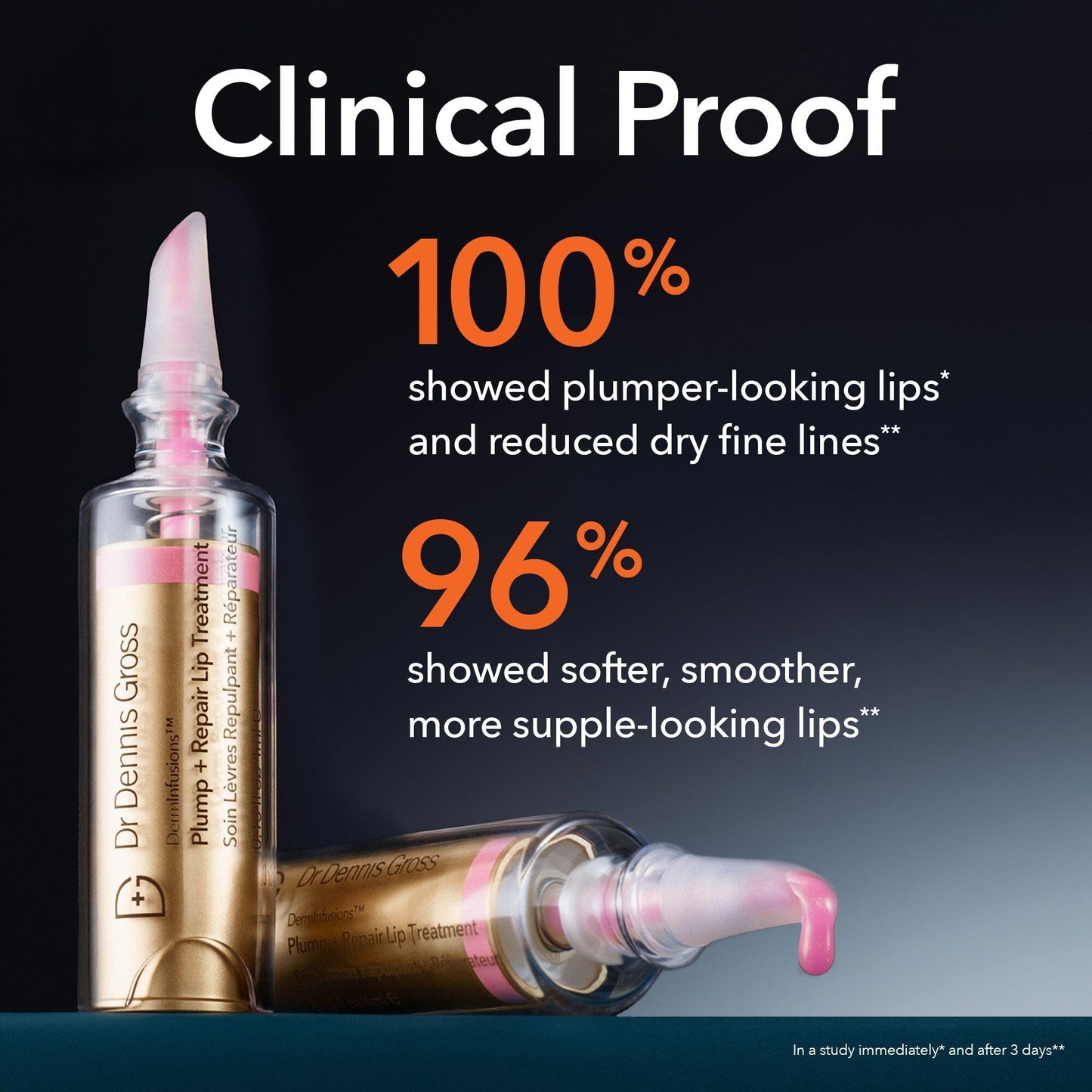 Dr Dennis Gross DermInfusions Plump + Repair Tinted Lip Treatment, Beige - Visibly Plumps & Defines Lips with Hyaluronic Acid & Peptides - Repairs Moisture Barrier - 4 mL