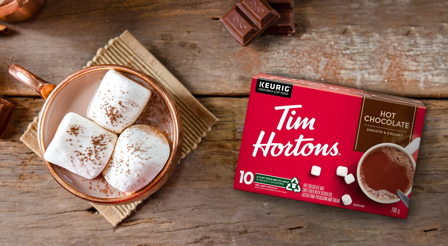 Tim Hortons Original Hot Chocolate, Single Serve Keurig K-Cup Pods, 10 Count