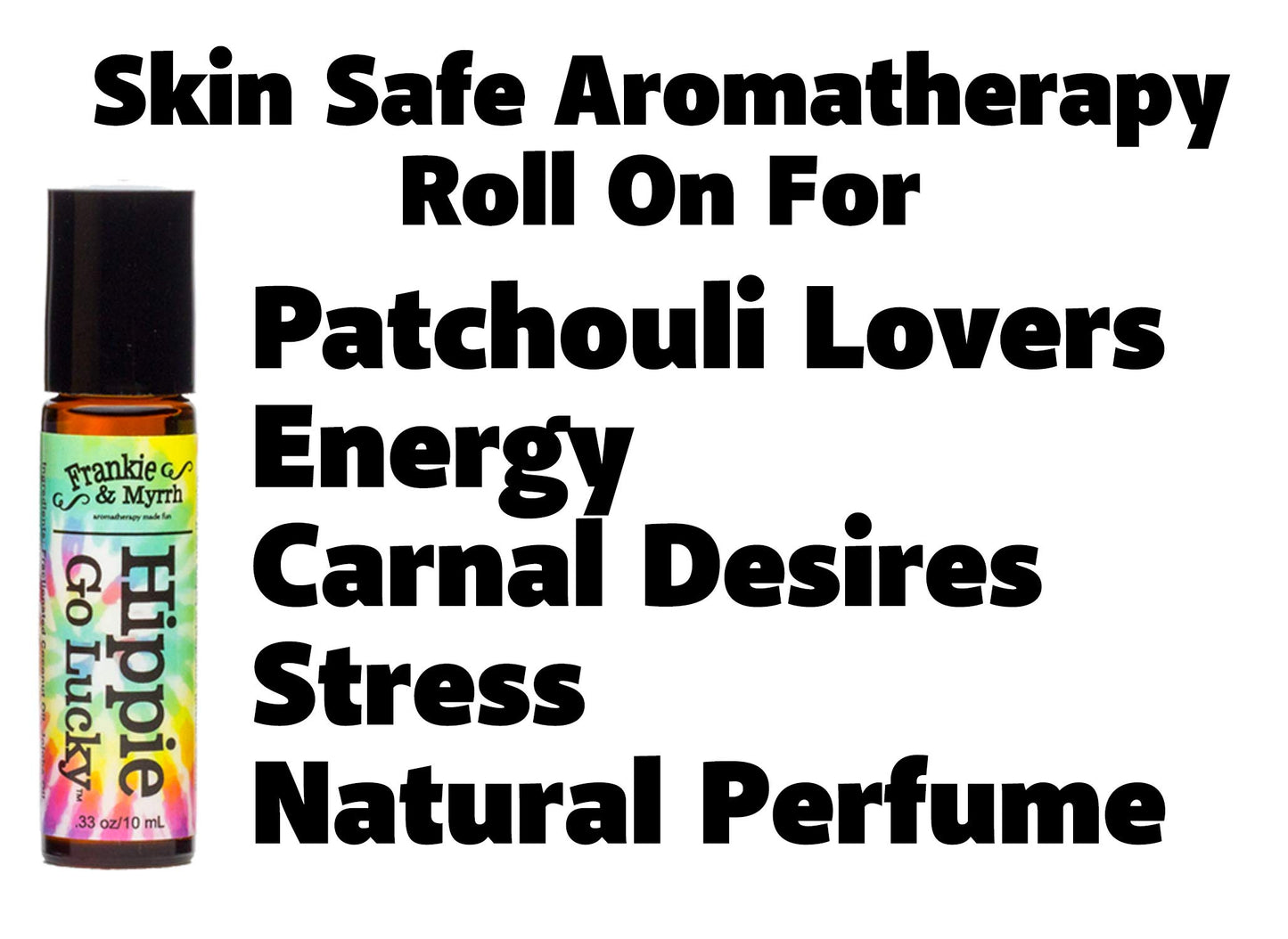Frankie & Myrrh Hippie Go Lucky | Patchouli Grapefruit Essential Oil Roll-On Natural Cologne/Perfume | Aromatherapy Roller for Energy and Relaxation