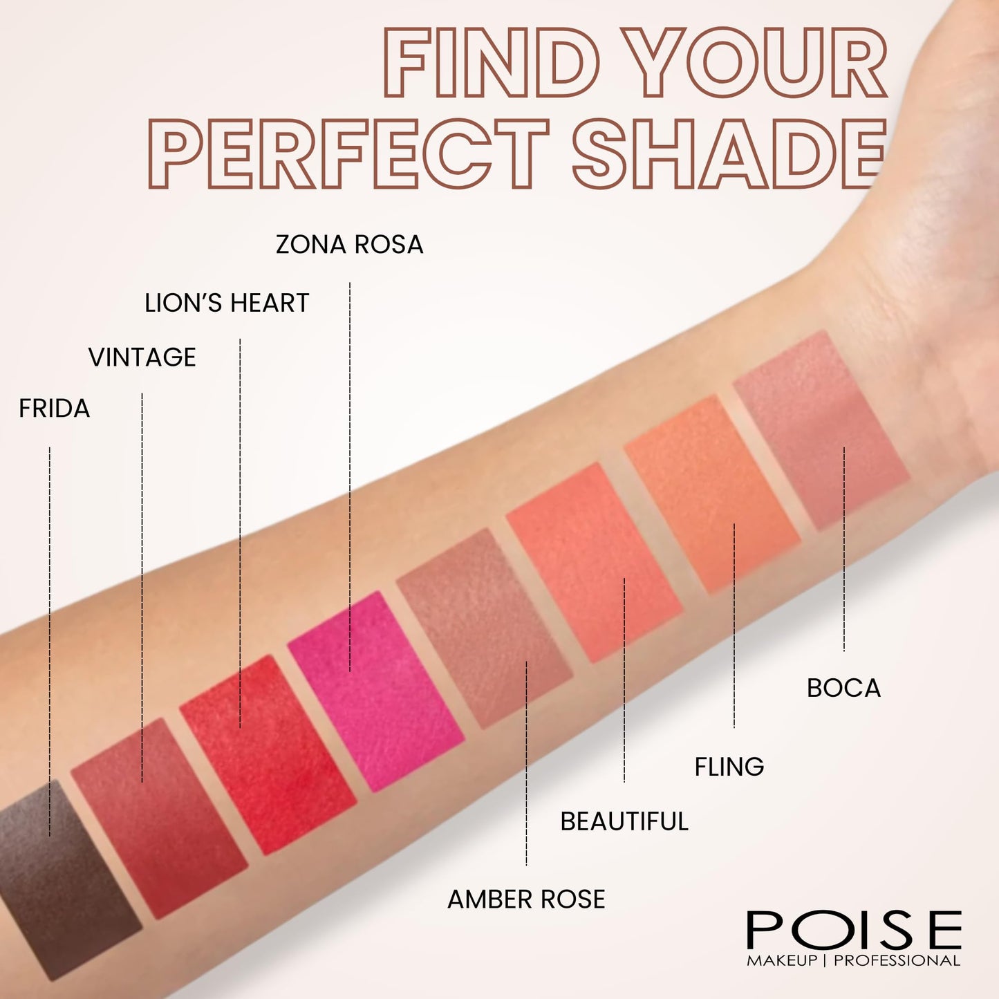 POISE Makeup HD Crème Lip and Cheek Compact | High Pigment Cheek Blusher and Lipstick in One Hydrating for Skin Infused w/Shea Butter, BEAUTIFUL