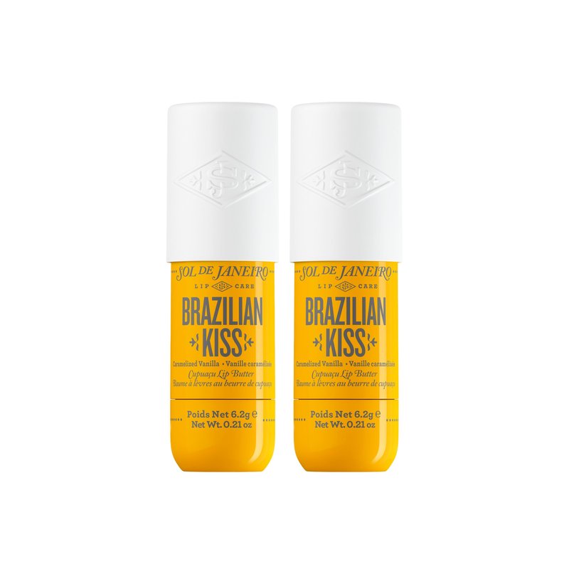 Sol de Janeiro Brazilian Kiss Vegan Formula Hydrating Lip Butter Balm, Pack of 2