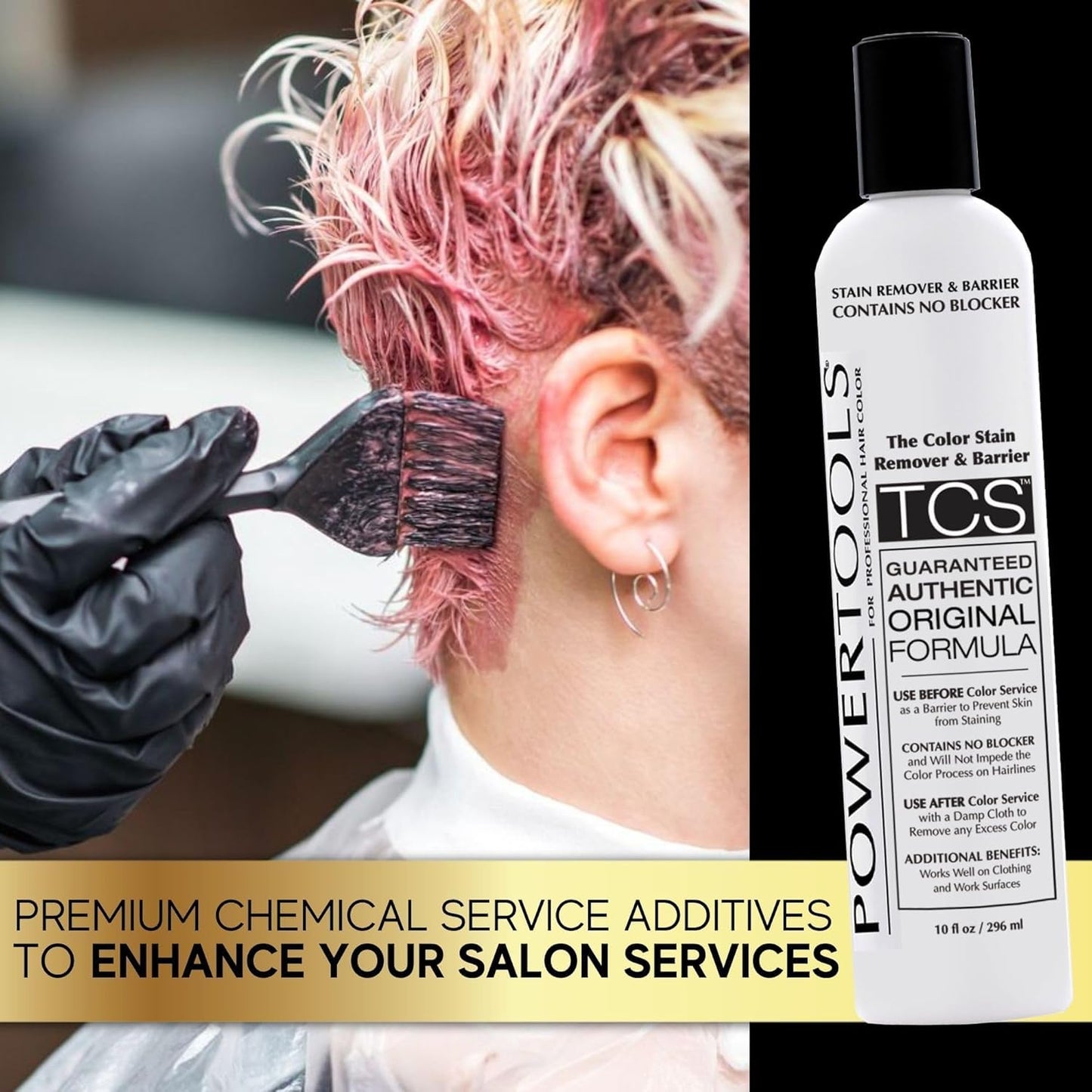 Color Stain Remover - Original PowerTools TCS 10 oz | Barrier for Hair Color Application | Pack of 3