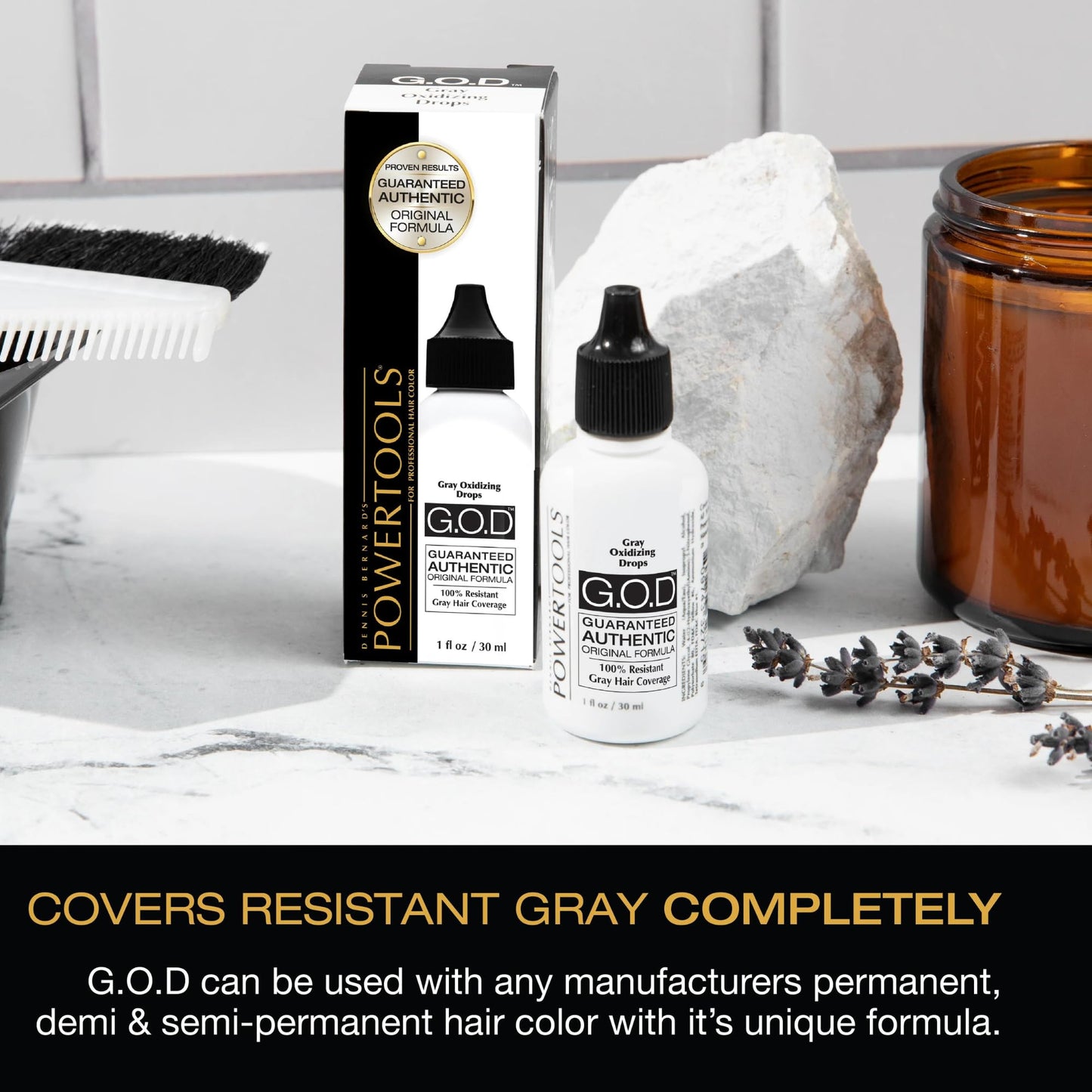 GOD, The Original Gray Oxidizing Drops | Guaranteed Authentic Original Formula l Mix Directly Into Formula For Guaranteed Grey Coverage (1 Fl Oz (Pack of 2))