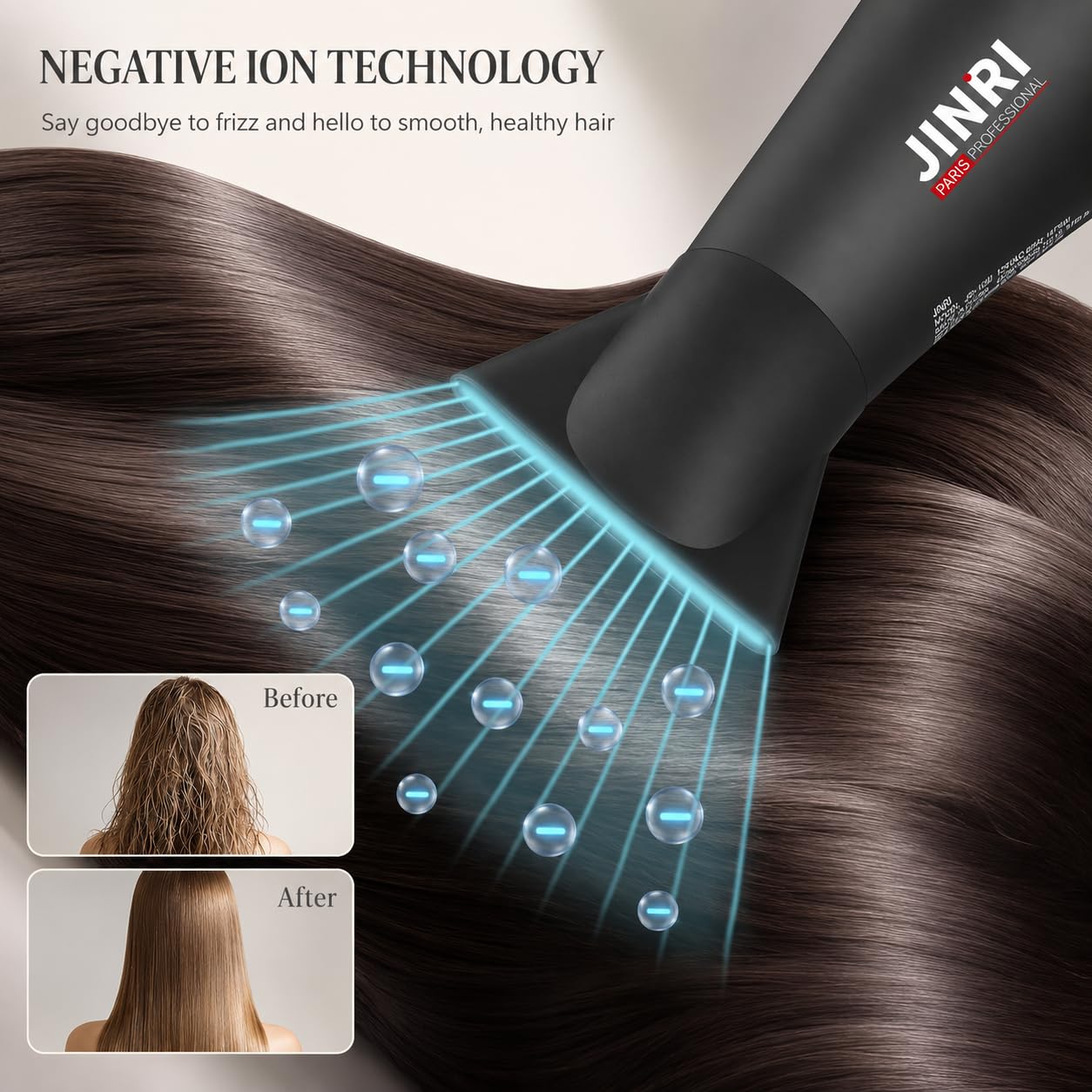 JINRI 1875w Professional Tourmaline Hair Dryer, Salon Hair Blow Dryer
