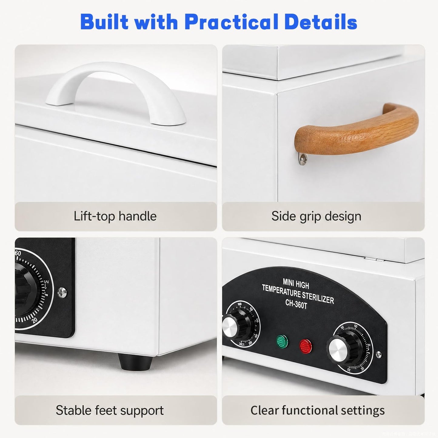 High Temperature Sterilizer Autoclave Machine, 110V 300W 1.5L Metal Tool Cleaner Machine, esterilizador de manicura, Nail Tool Sterilizer with Timer for Sundry Beauty Hair Nail Metal Tools
