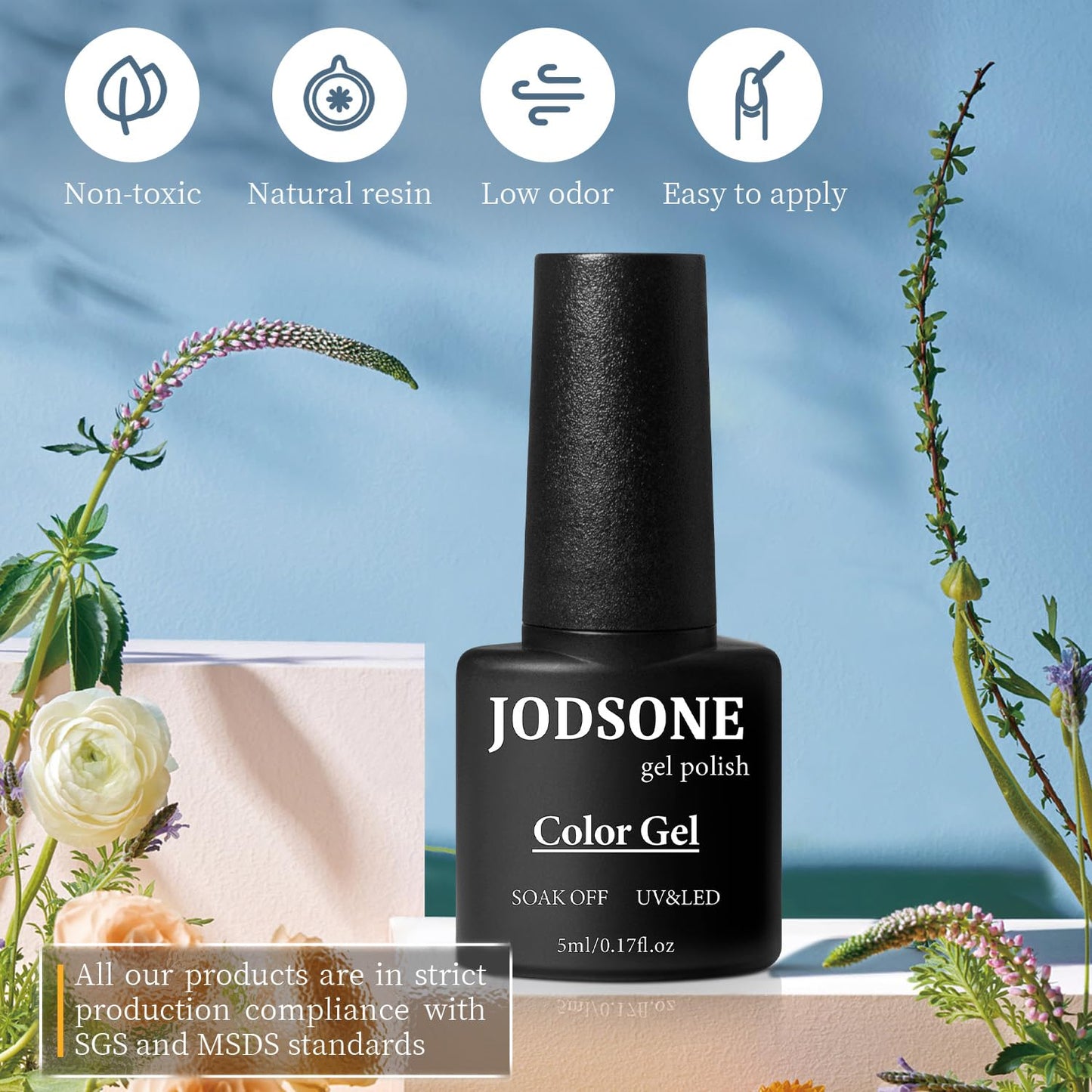 JODSONE Gel Nail Set 20+3 Colors High Shine Gorgeous Gel Polish Base Top Matte Coat Nice Gifts Show Charm
