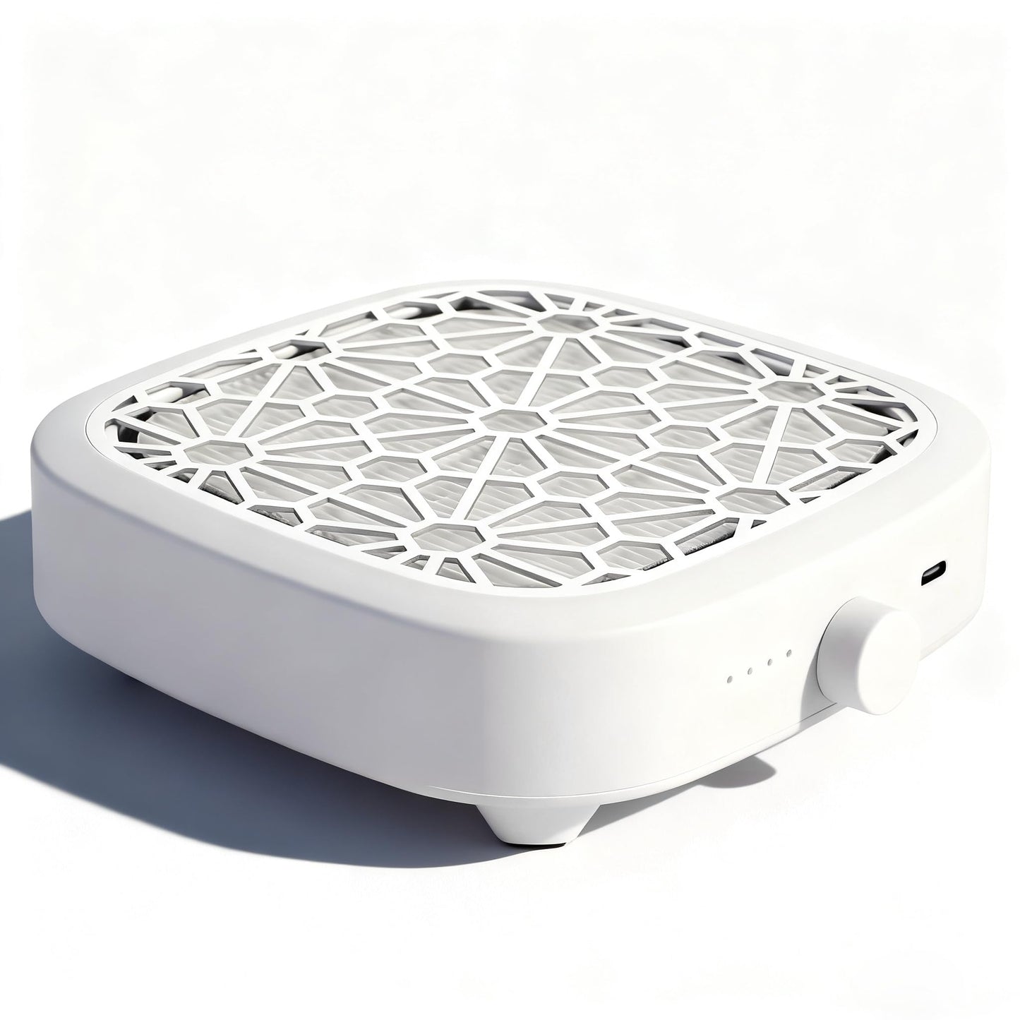CHRISTINE SHELLY Nail Dust Collector, Cordless Dust Collector Nail Tech, Compact Powerful 6000RPM Nail Vacuum Fan Rechargeable Dust Extractor for Acrylic Gel Polish Manicure Pedicure for Home, White