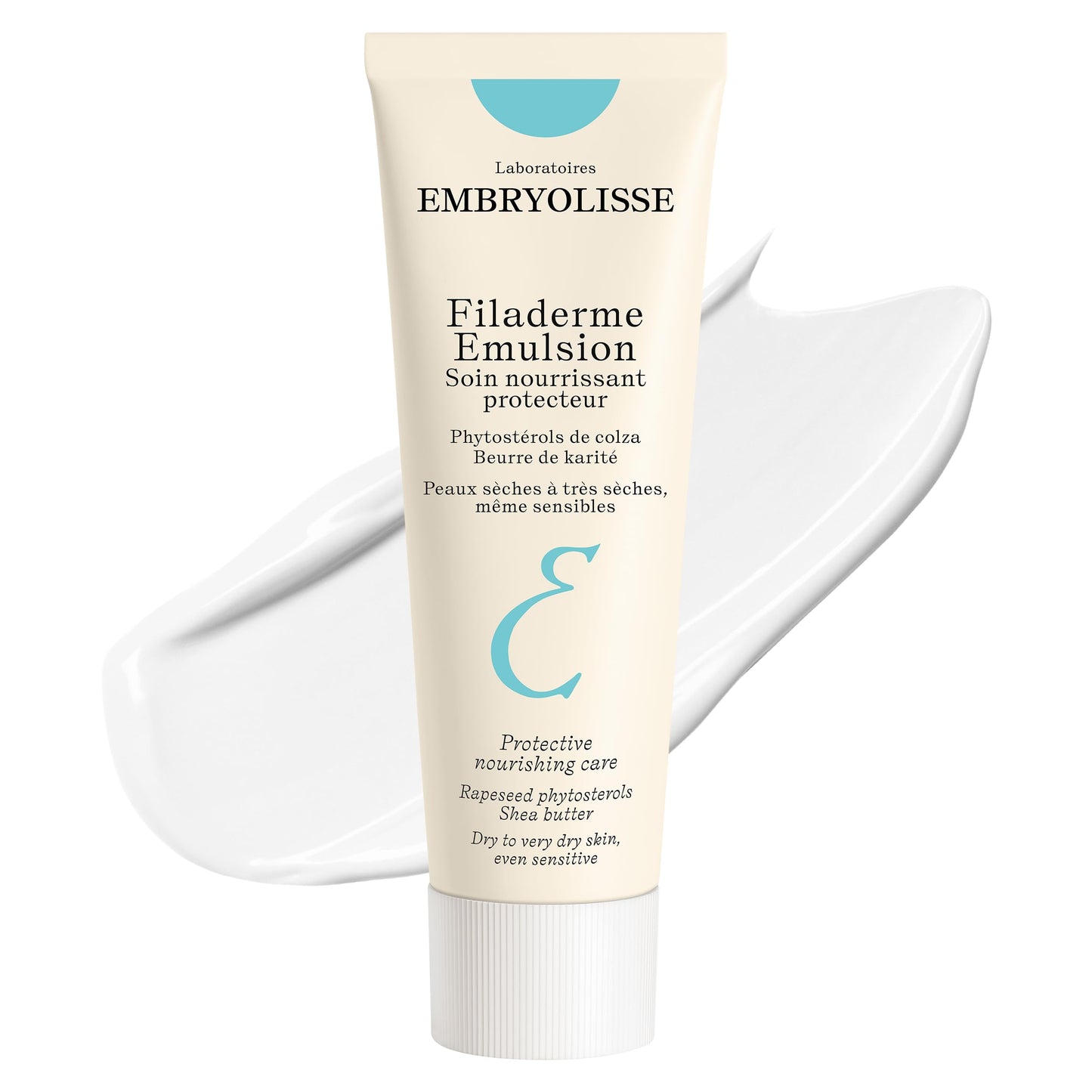 Embryolisse Filaderme Emulsion Face Moisturizer, Intensive Repair for Dry Skin, with Aloe Vera & Shea Butter, 2.54 Fl Oz