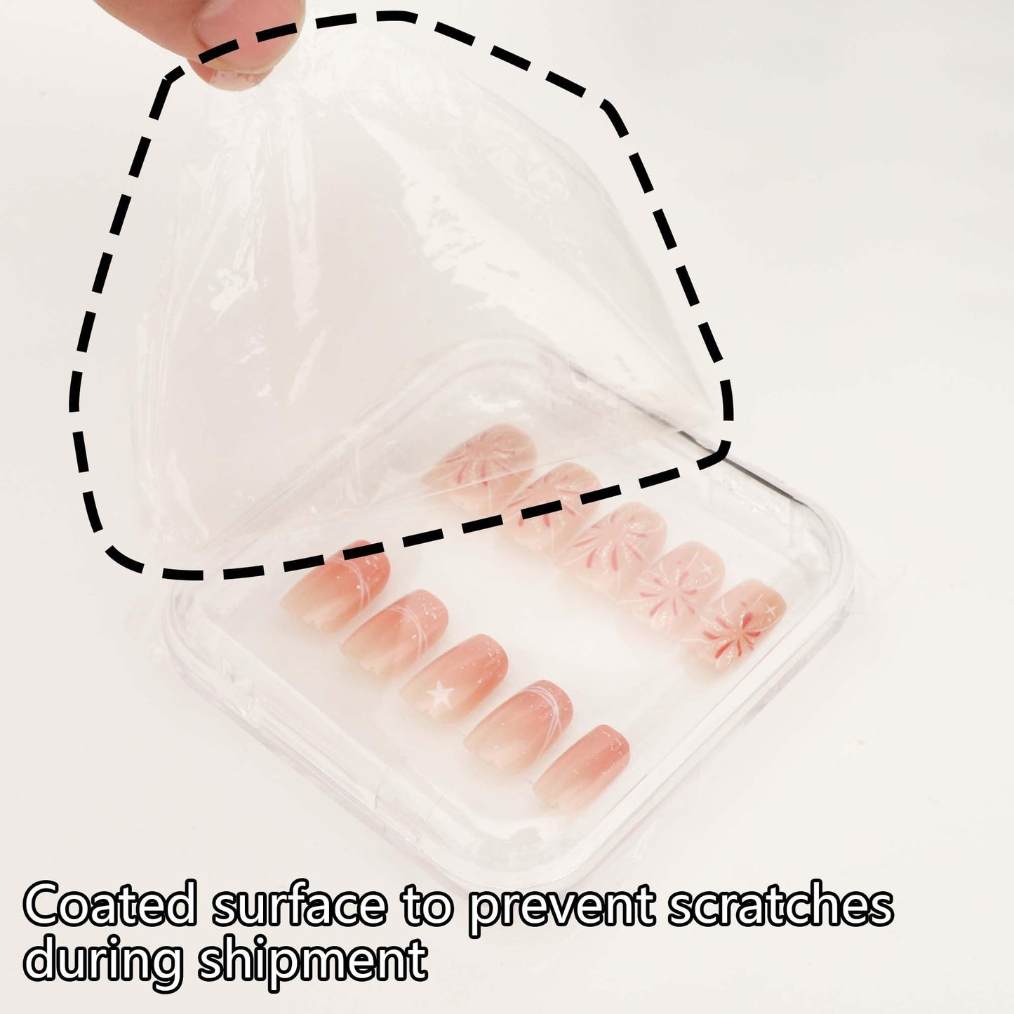 30 Pcs Press On Nail Storage Box Container False Nail Organizer Acrylic Display Case Packaging Box with a Large Stackable All-In-One Box and 120 Pcs Double Sided Adhesive Nail Display Tape