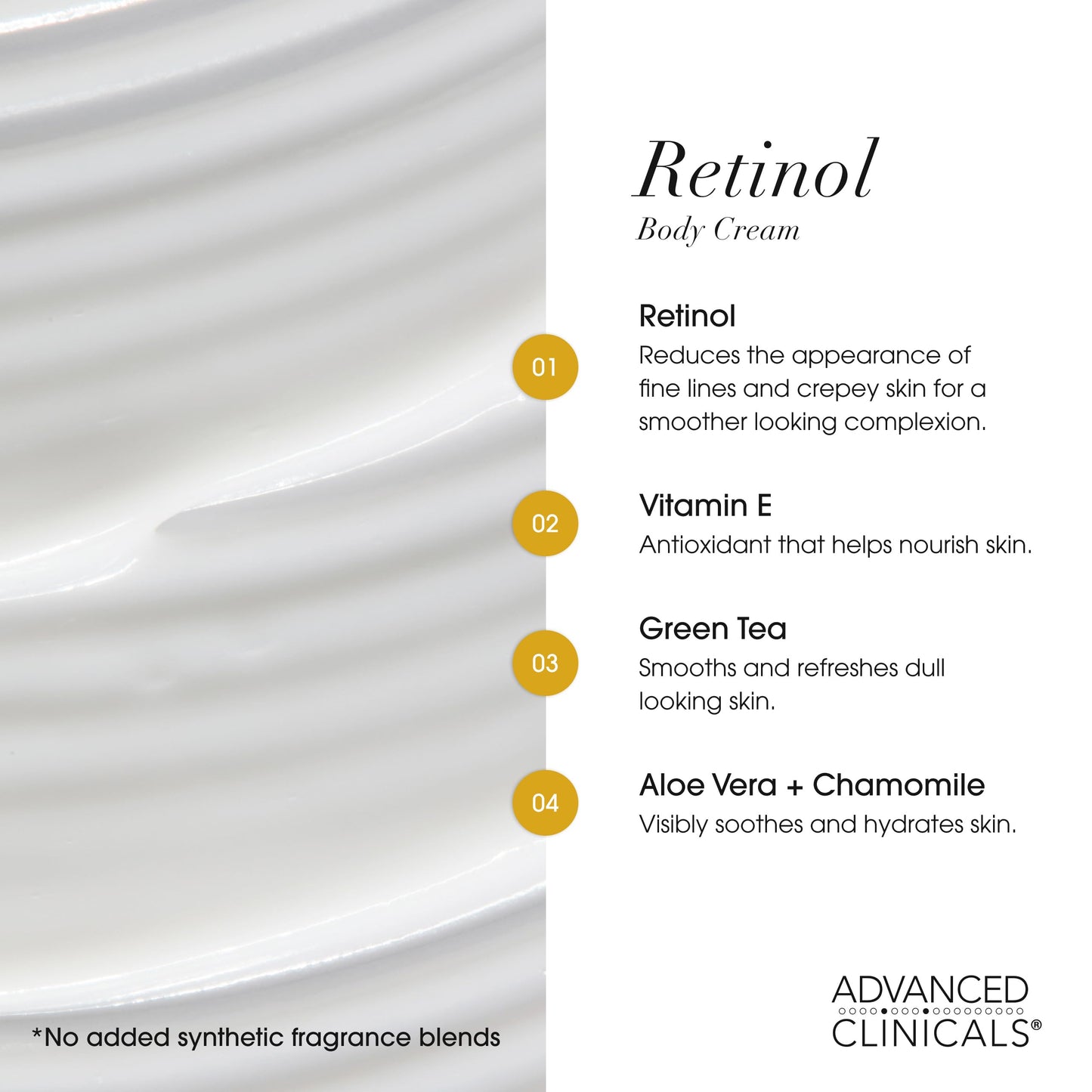 Advanced Clinicals Retinol Body Lotion + Collagen Cream Fragrance Free Face Moisturizer & Body Cream 2pc Skincare Set For Women & Men Helps Reduce Appearance Of Crepey Skin, Wrinkles, & Dry Skin, 2pc
