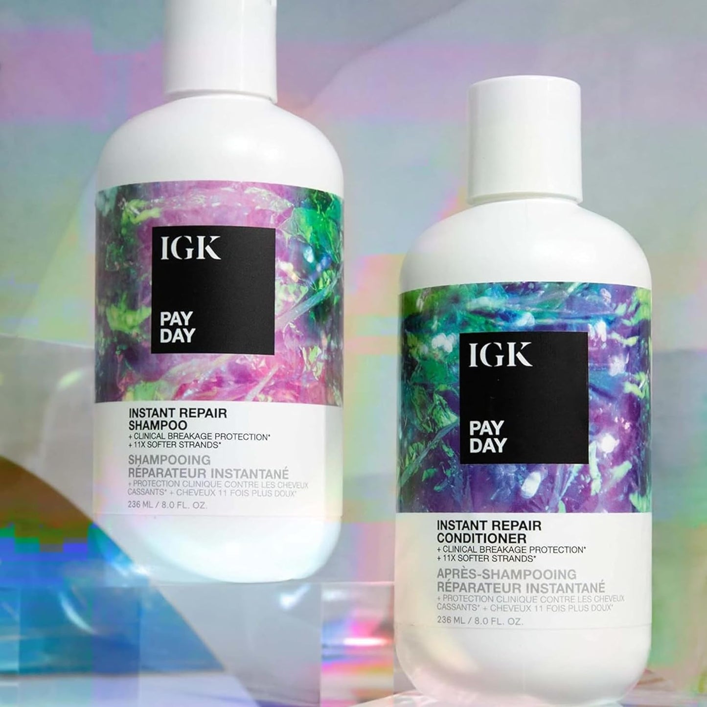 IGK PAY DAY Instant Repair Shampoo - Bond-Building Formula for Damaged Hair | Sulfate-Free | 8 Oz