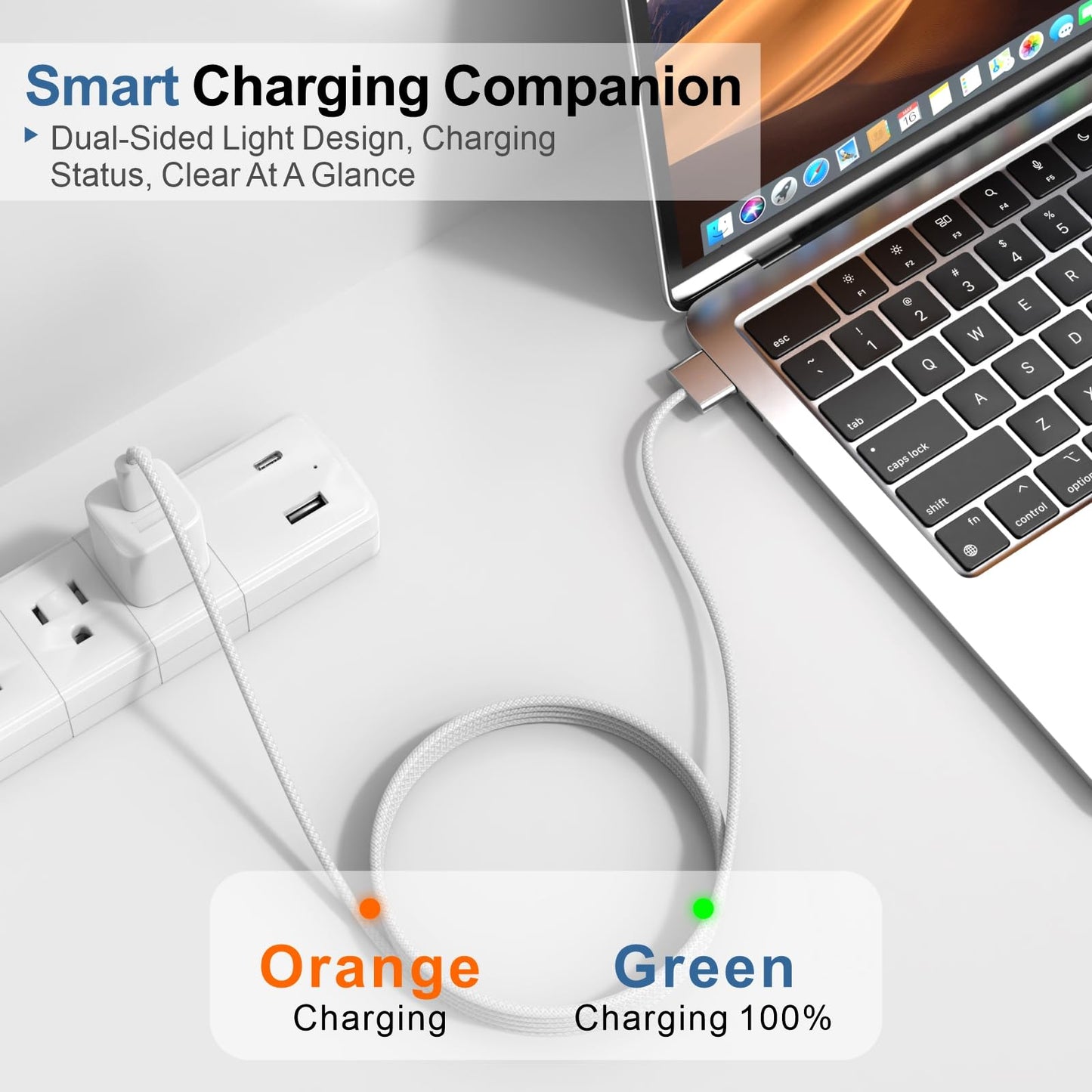 140W USB-C to Magnetic 3 Cable 6.6FT, Compatible with MagSafe 3 for MacBook Pro 14" 16" & Air 13" 15" M4 M3 M2 2021-2025 Fast Charging Cord White