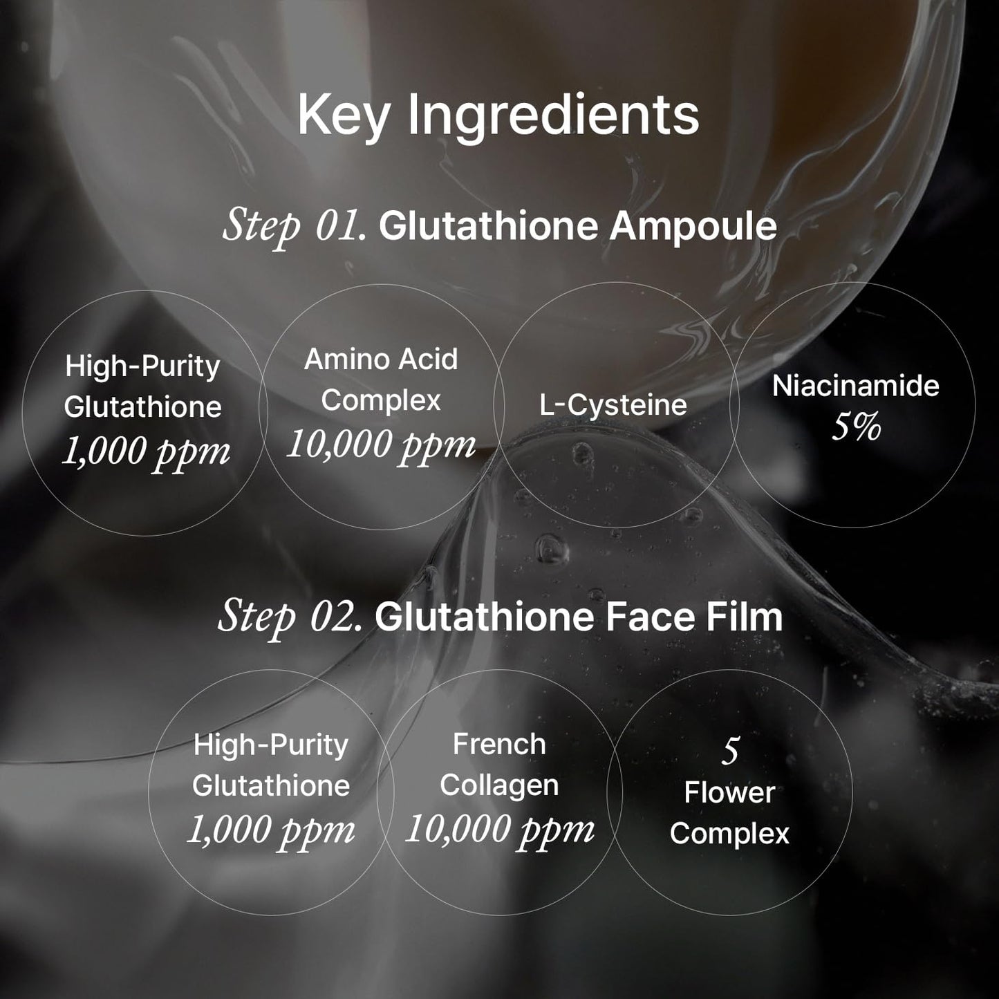 HOUSE OF B High-Purity Glutathione Face Film, 2-Step Overnight Collagen Hydrogel Face Mask for Glass Skin Glow, Elasticity, Hydrating, Firming, Moisturizing, Anti Aging, Korean Skin Care, 3g+22g x 3ea