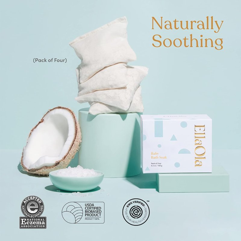 Oatmeal Bath Soak for Babies, Kids & Adults - Fragrance-Free Bath Tea with Prebiotics for Dry, Eczema-Prone Skin | 4 Soaks