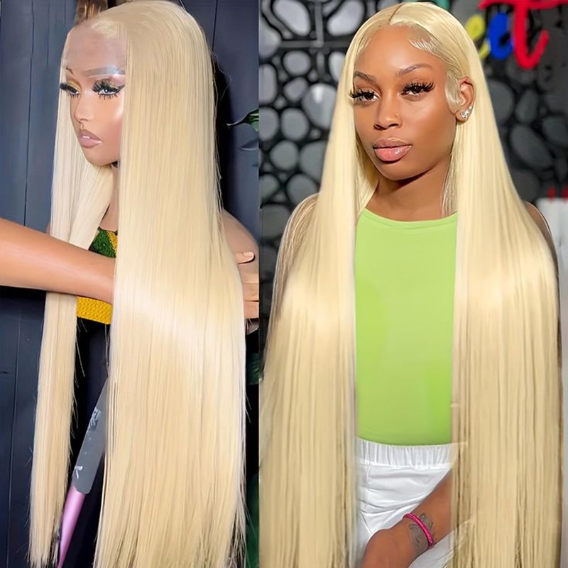 Lovestory #613 Lace Front Wigs for Black Women Long Straight Pre Plucked Synthetic Lace Front Wigs Glueless Blonde Lace Frontal Wigs Natural Hairline with Baby Hair(30Inch)
