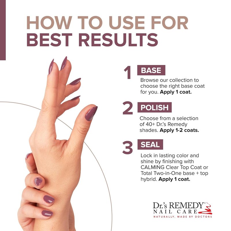 Dr's Remedy Nail Polish Kit - Non-Toxic Organic Trio with Strengthener | Brilliant Berry, Brave Berry, Mindful Mulberry
