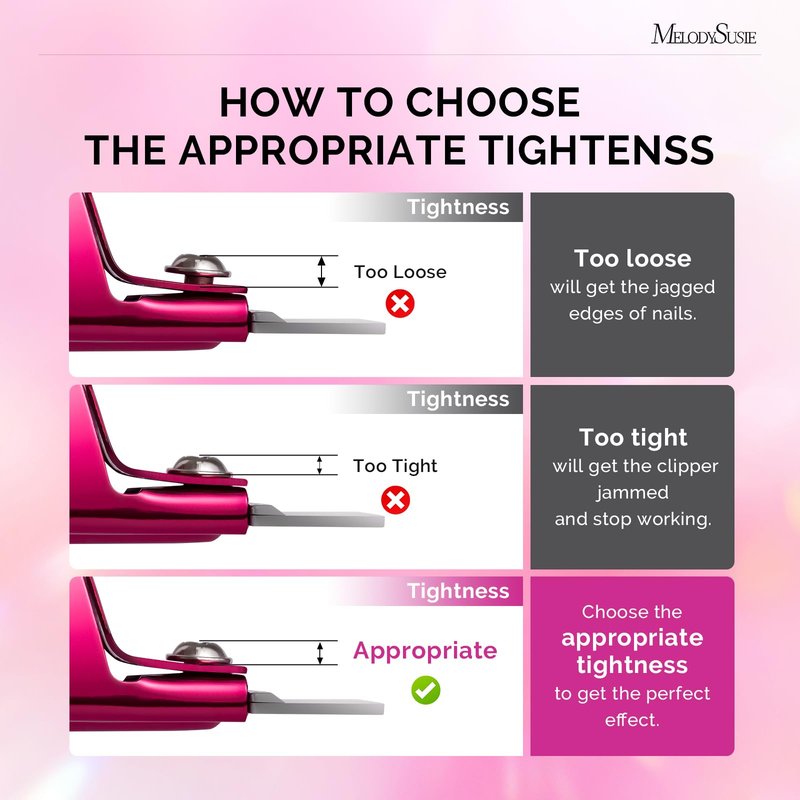 MelodySusie Acrylic Nail Clippers with 15pcs Magnet Sizers, Professional Nail Clippers Cutters for Long Acrylic Gel Nails Tips, Adjustable Stainless Nail Trimmer, Manicure Tool for Salon Home, Plum