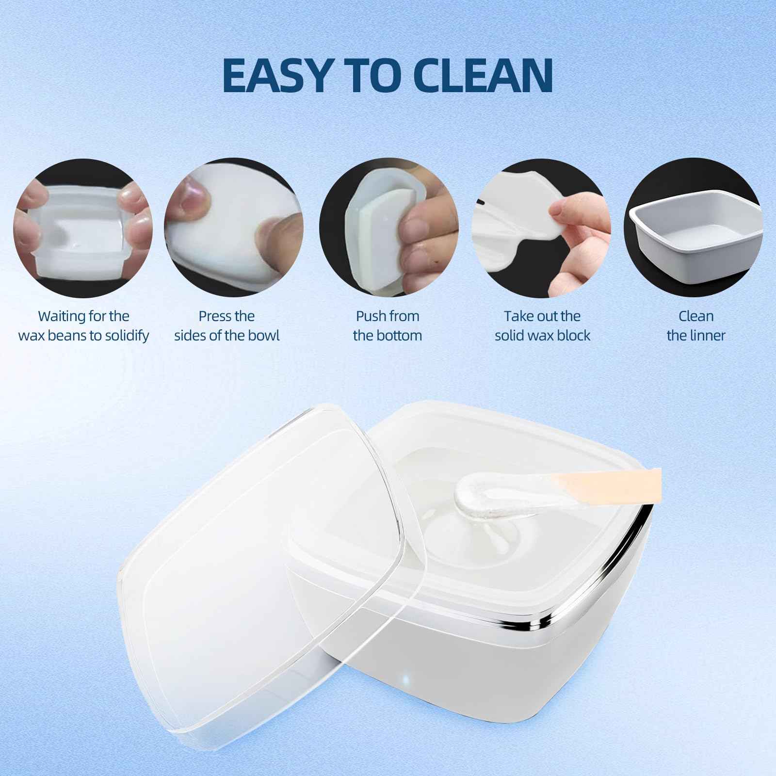 Nose Wax Kit Men Nose Hair Wax Kit with 50g Wax & 15 beard & 20 Wooden Stick & 30 Applicators USB Hair Waxing Kits Rapid Heating Constant Temperature Painless Easy