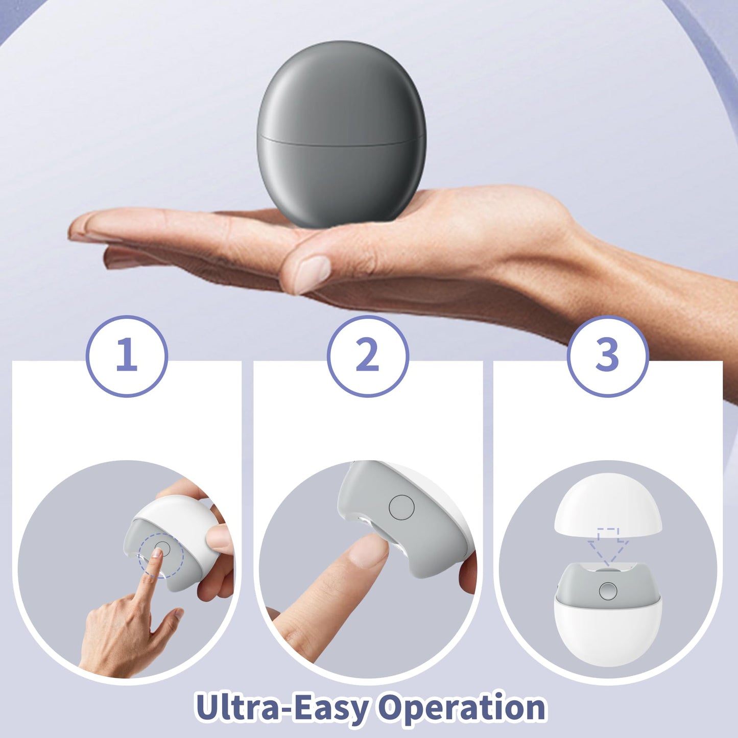 Lwjhzywl Electric Automatic Nail Clipper with Light & Magnetic Cover - USB Rechargeable Nail Trimmer with Nail Scraps Storage, Safe for Adults, Seniors, and Caregivers (White)