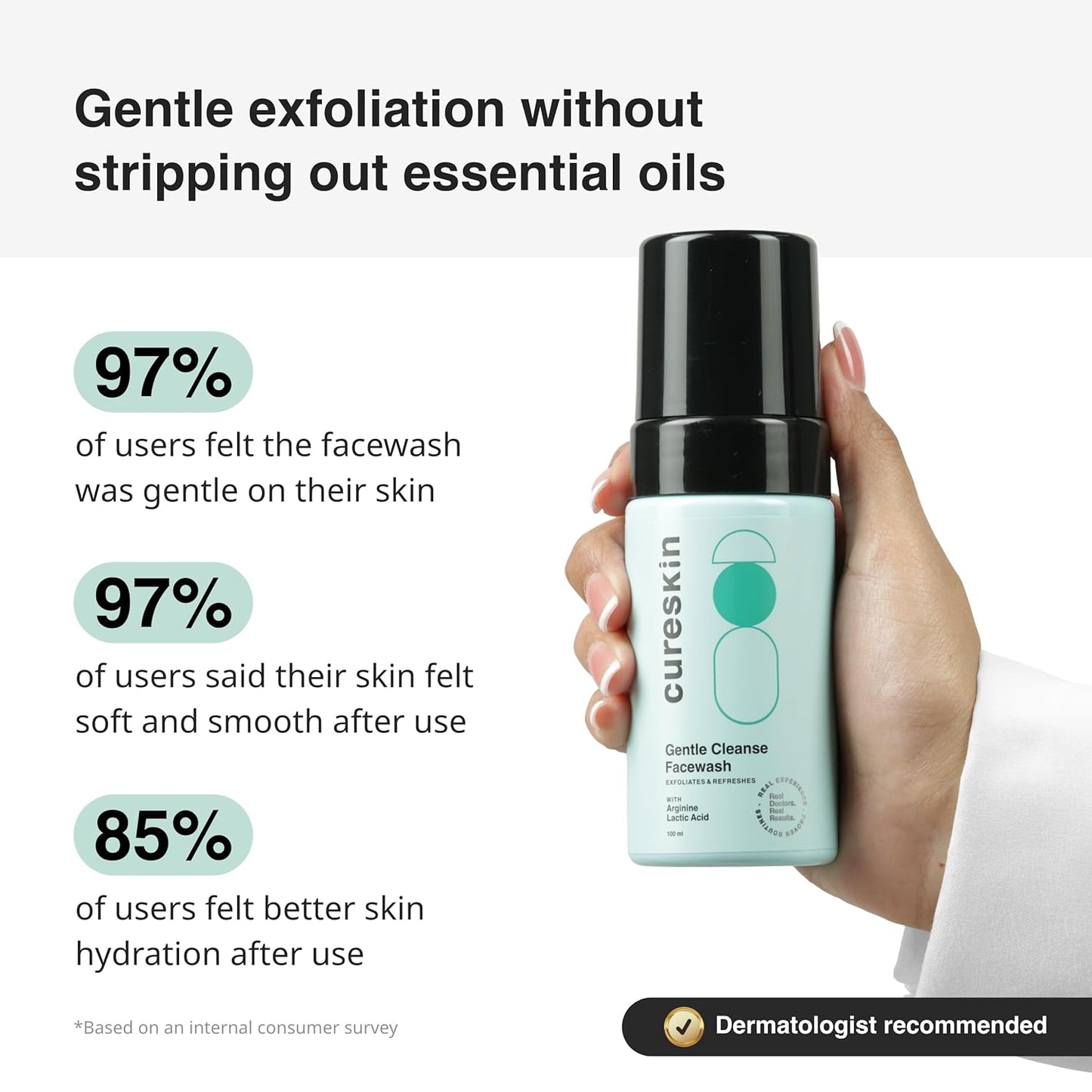 Brightening Face Wash with Lactic Acid AHA - Gentle Cleanse Foam for All Skin Types | 3.38 fl oz